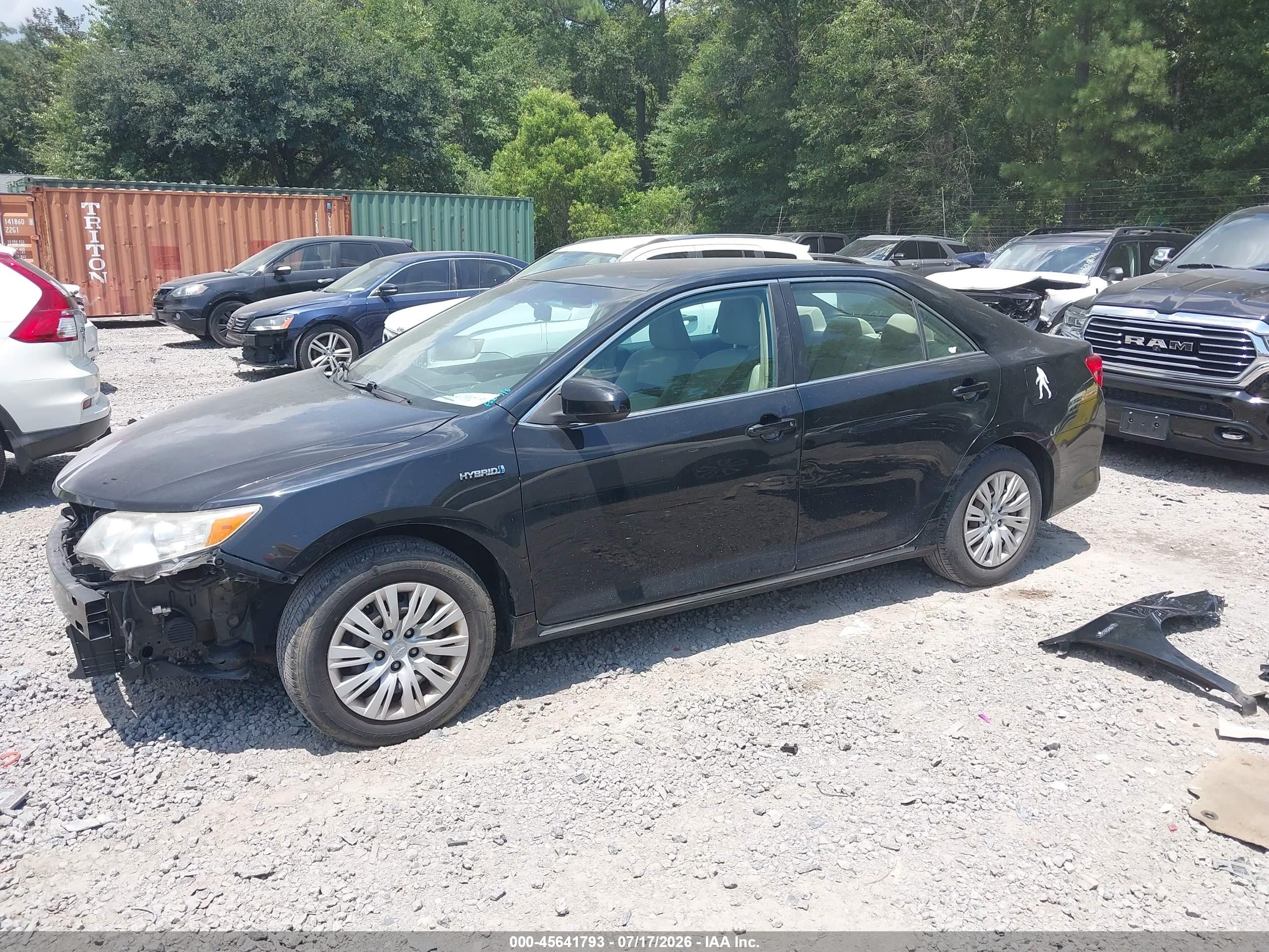 2012 Toyota Camry Hybrid Le Black vin: 4T1BD1FK0CU006062