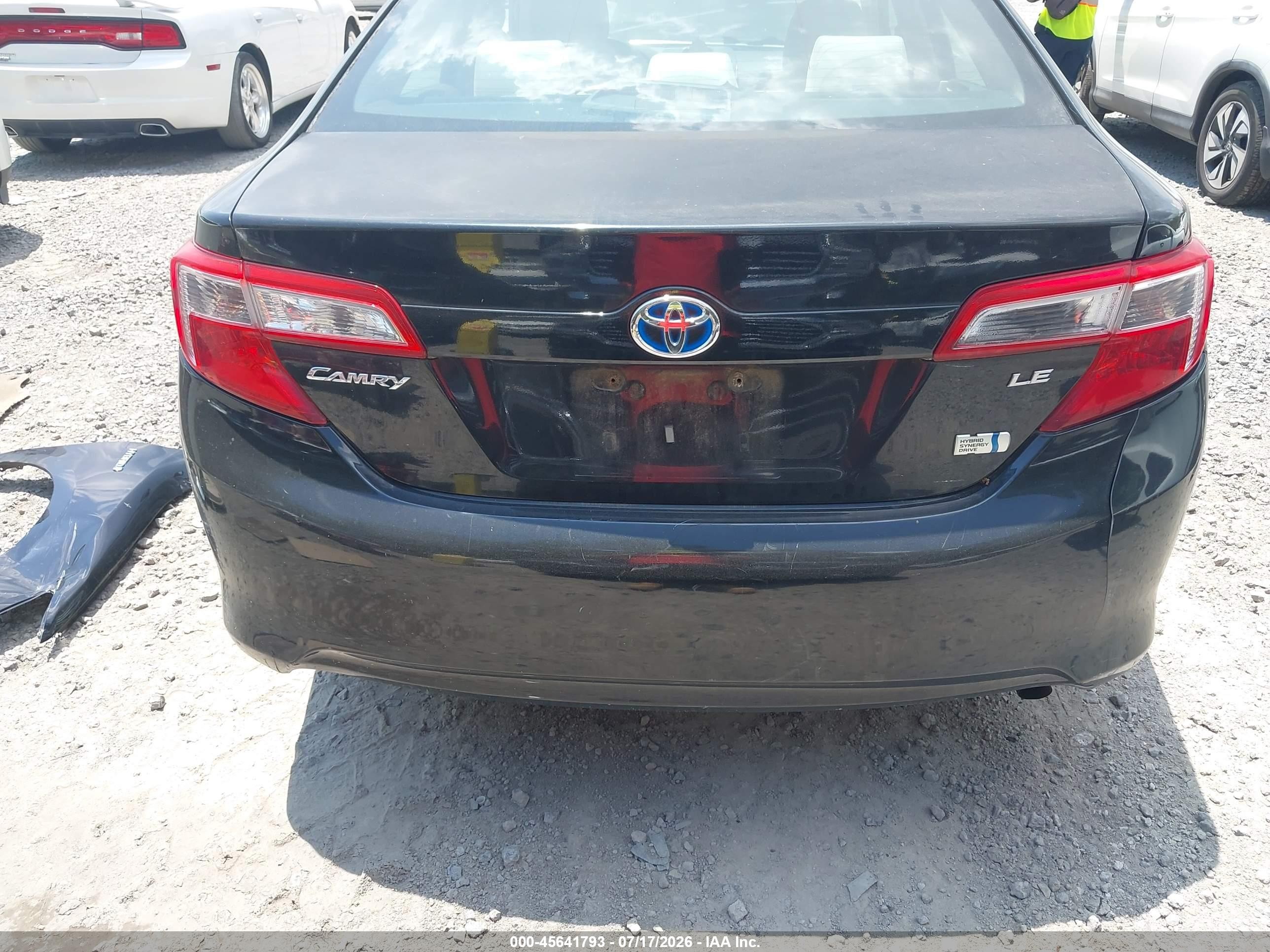 2012 Toyota Camry Hybrid Le Black vin: 4T1BD1FK0CU006062