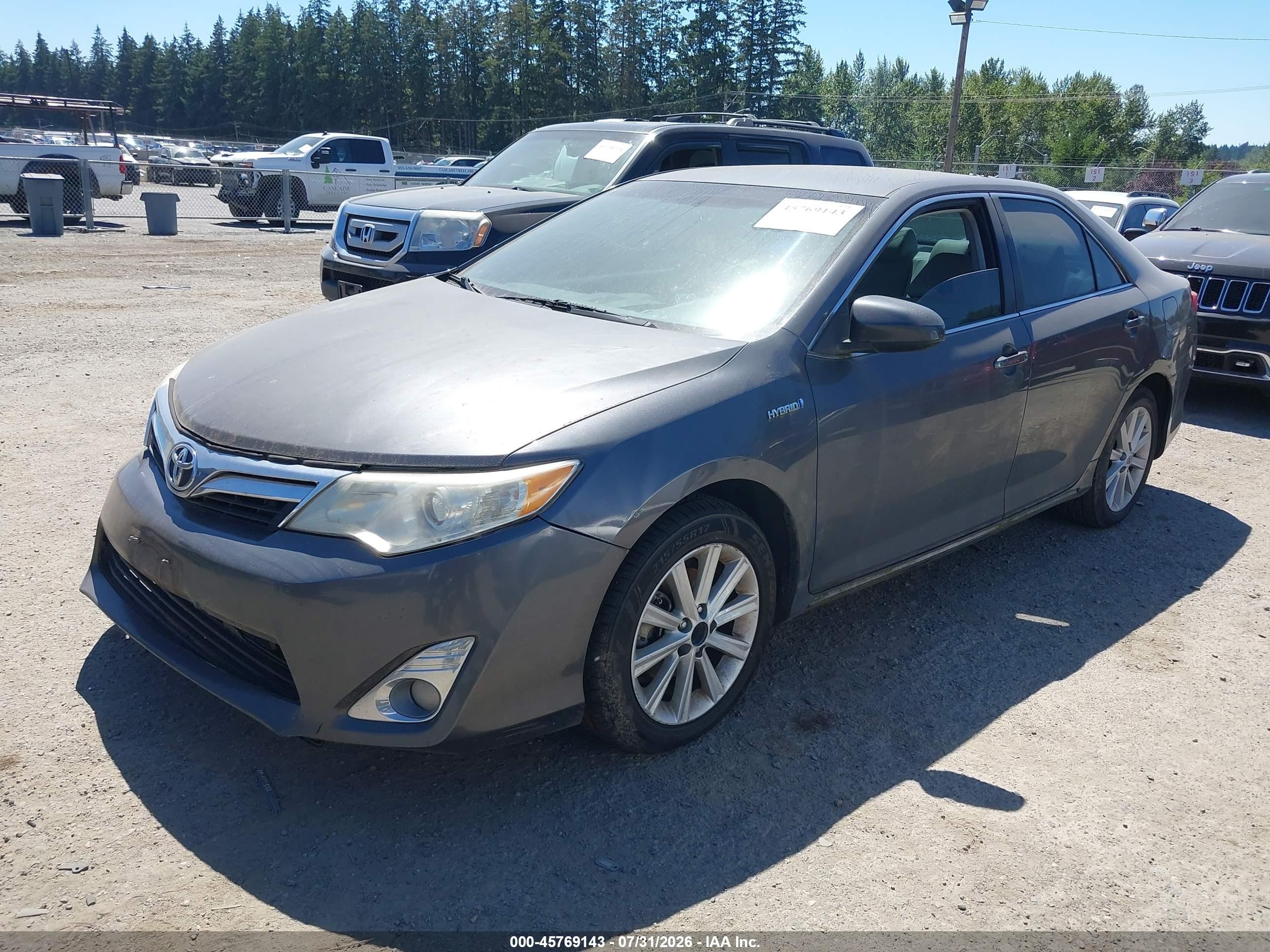 2012 Toyota Camry Hybrid Xle Серый vin: 4T1BD1FK0CU013514