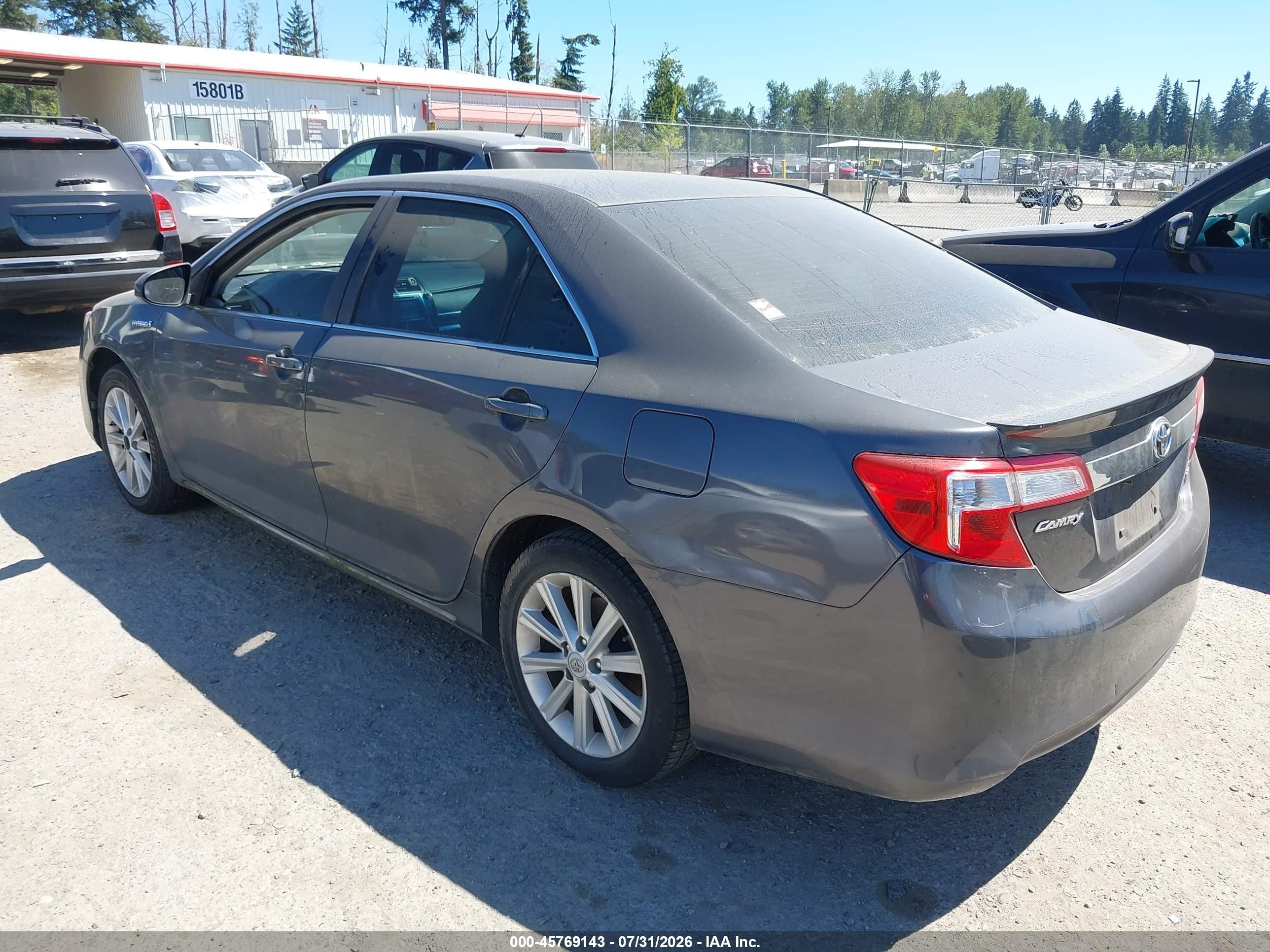2012 Toyota Camry Hybrid Xle Серый vin: 4T1BD1FK0CU013514