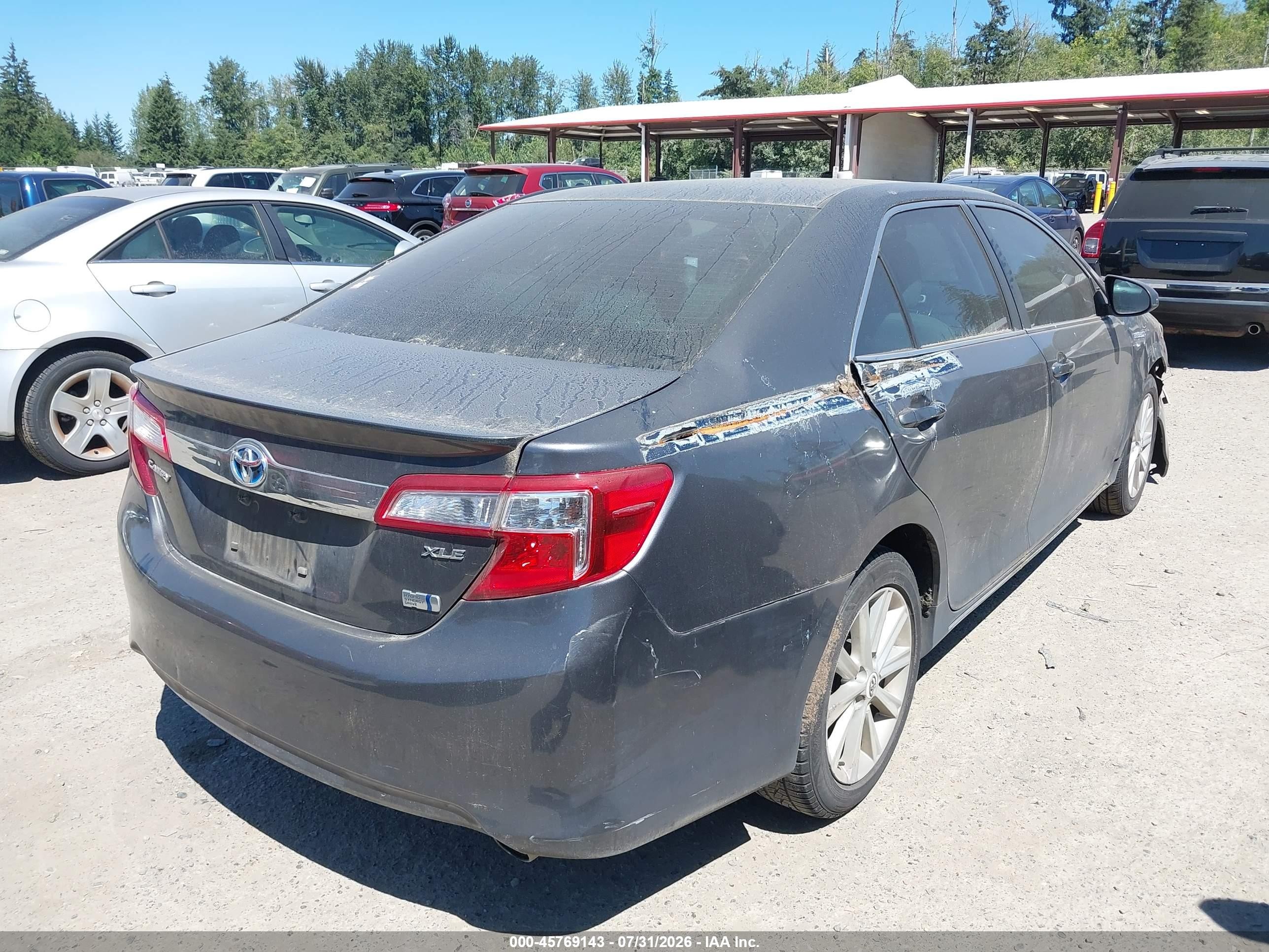 2012 Toyota Camry Hybrid Xle Серый vin: 4T1BD1FK0CU013514