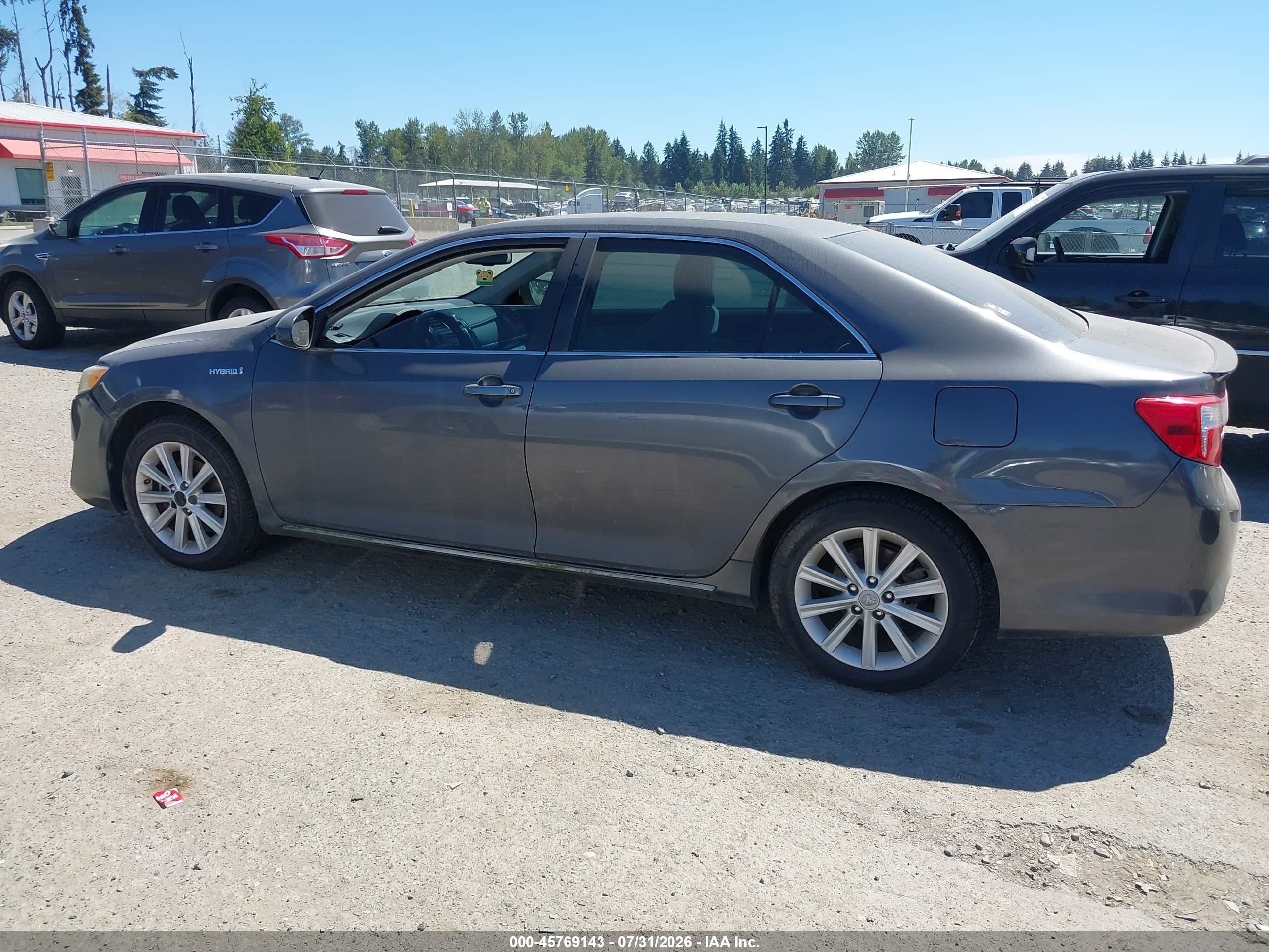 2012 Toyota Camry Hybrid Xle Серый vin: 4T1BD1FK0CU013514