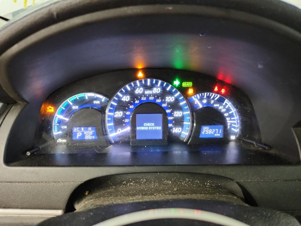 2012 Toyota Camry Hybrid Xle White vin: 4T1BD1FK0CU019913 Damage: Warning Light - Engine, On, Unacceptable