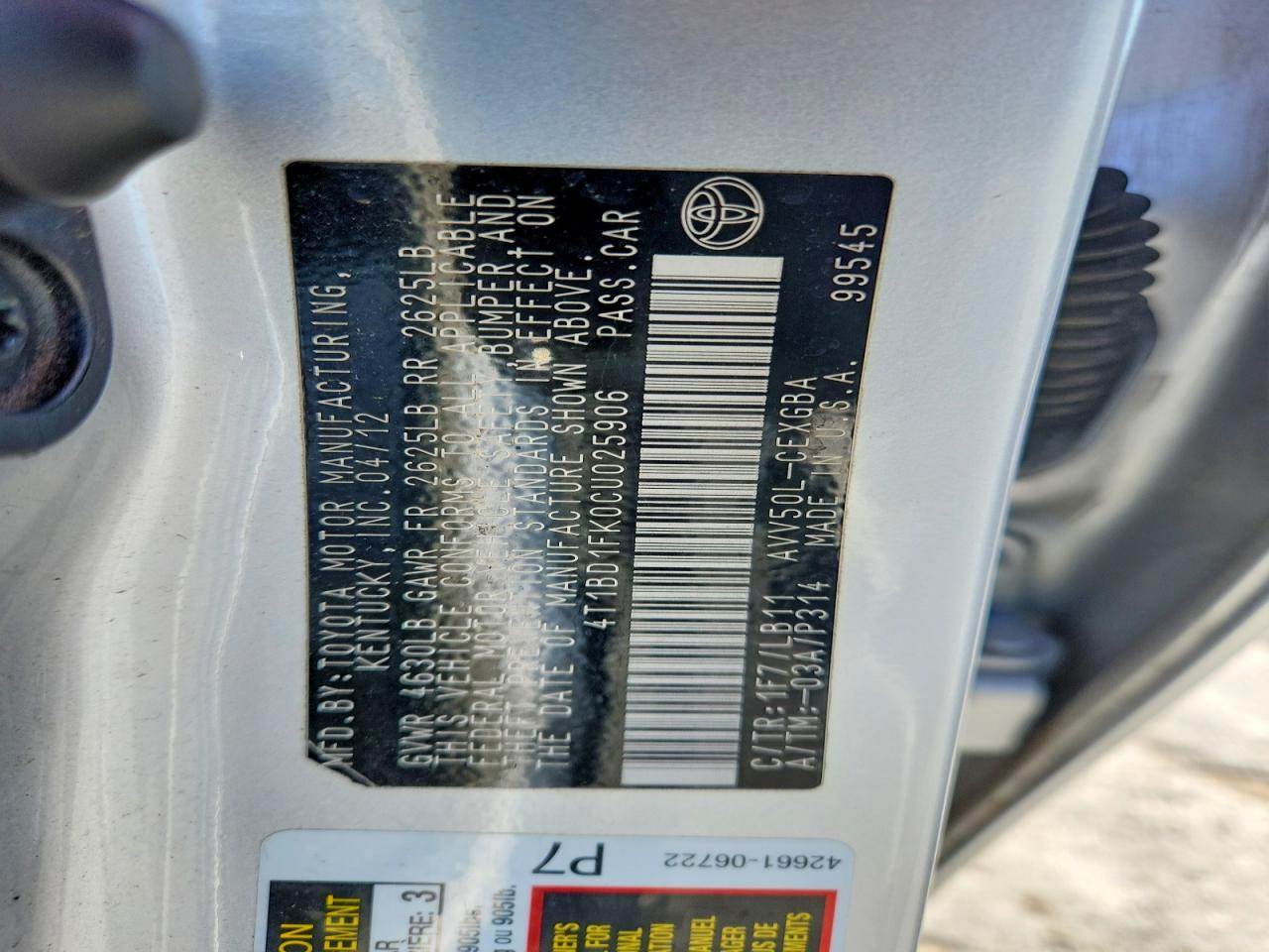 2012 Toyota Camry Hybrid Xle Серебряный vin: 4T1BD1FK0CU025906