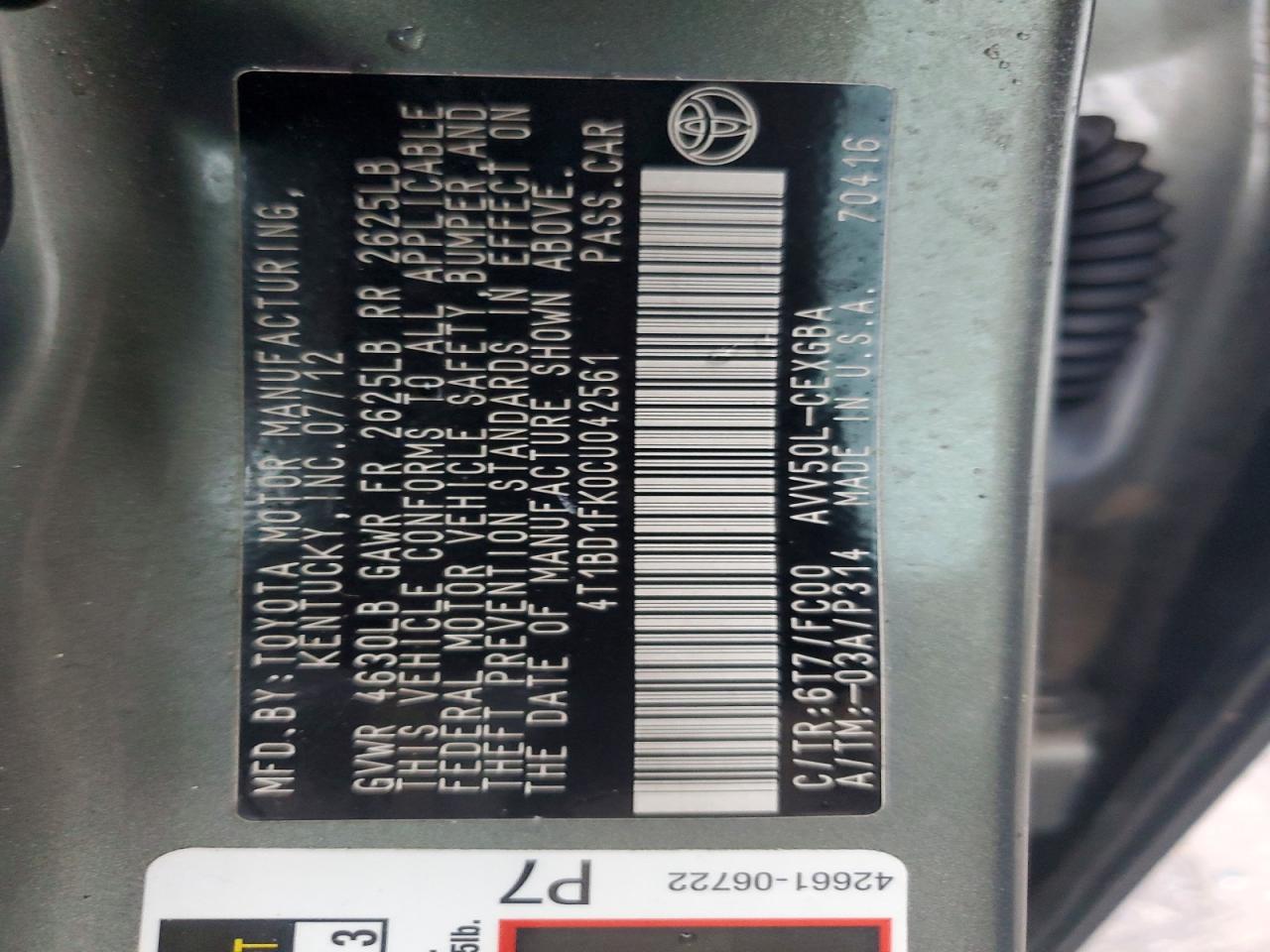 2012 Toyota Camry Hybrid Xle Gray vin: 4T1BD1FK0CU042561