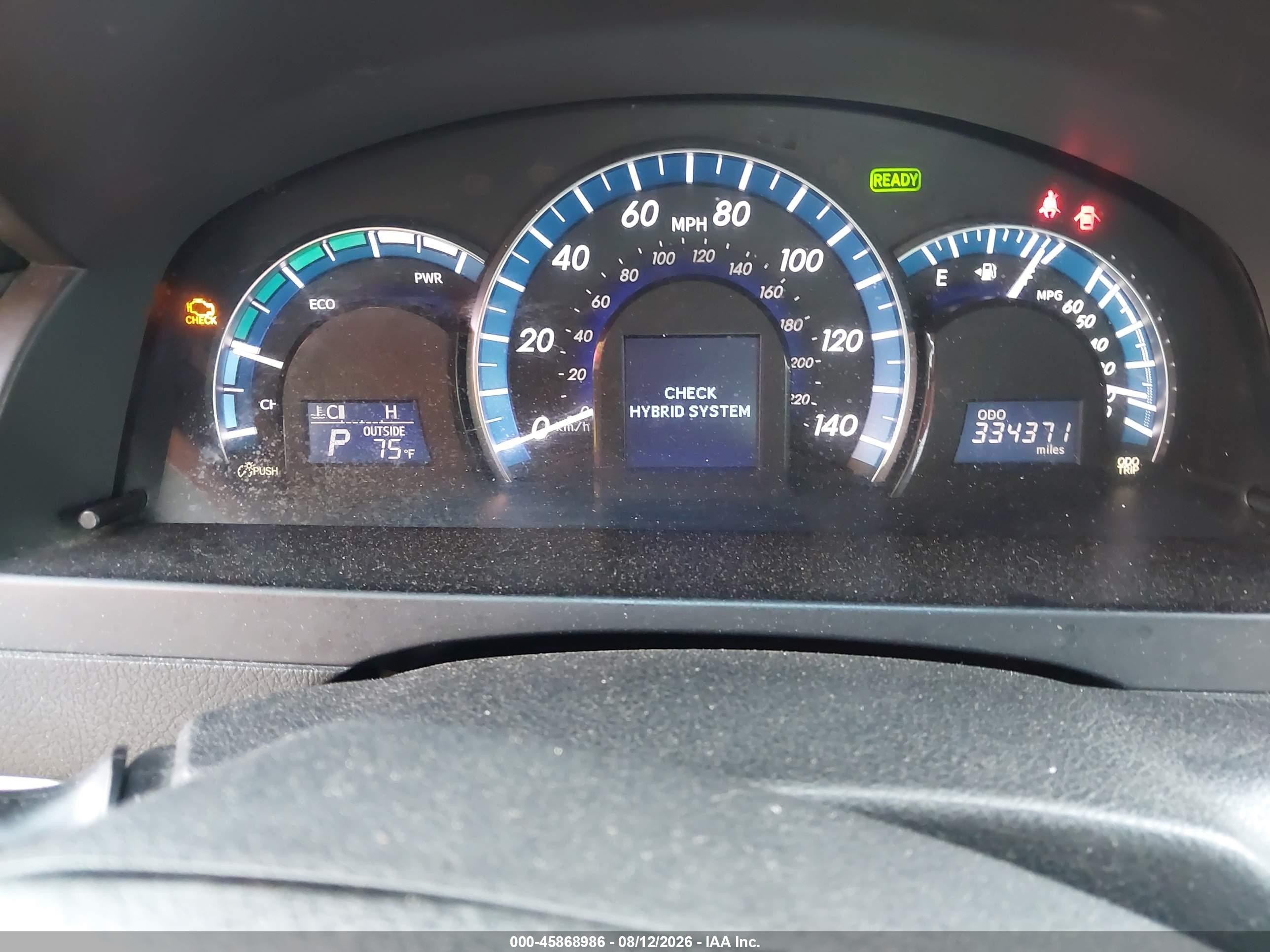 2012 Toyota Camry Hybrid Le Black vin: 4T1BD1FK0CU042642