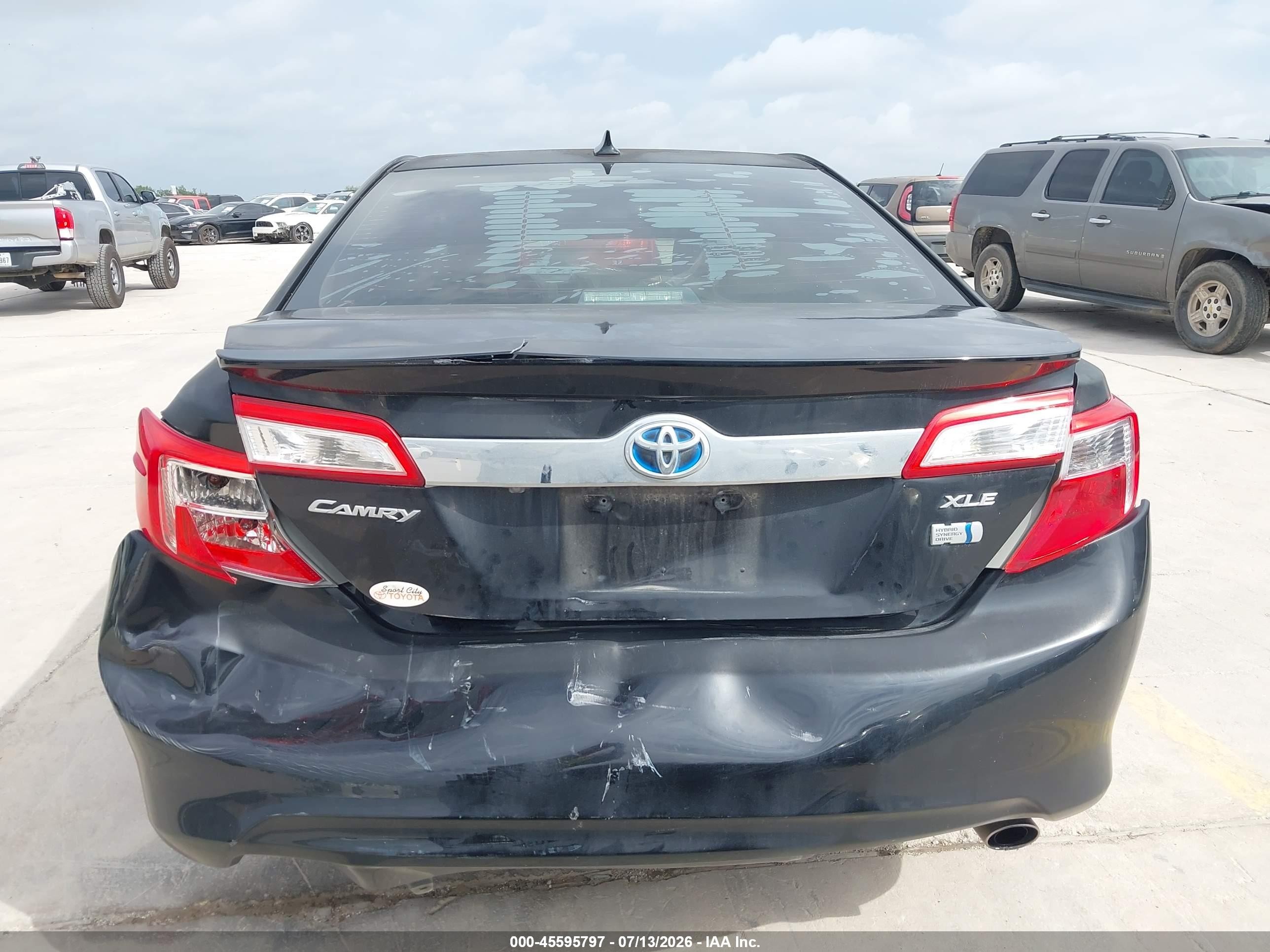 2013 Toyota Camry Hybrid Xle Black vin: 4T1BD1FK0DU066280