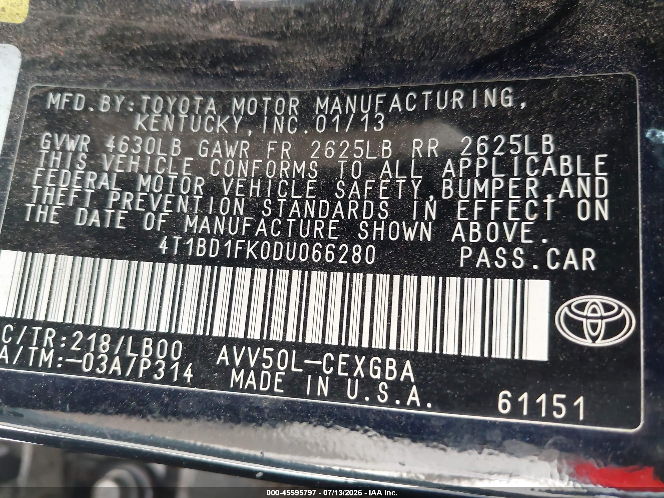 2013 Toyota Camry Hybrid Xle Black vin: 4T1BD1FK0DU066280