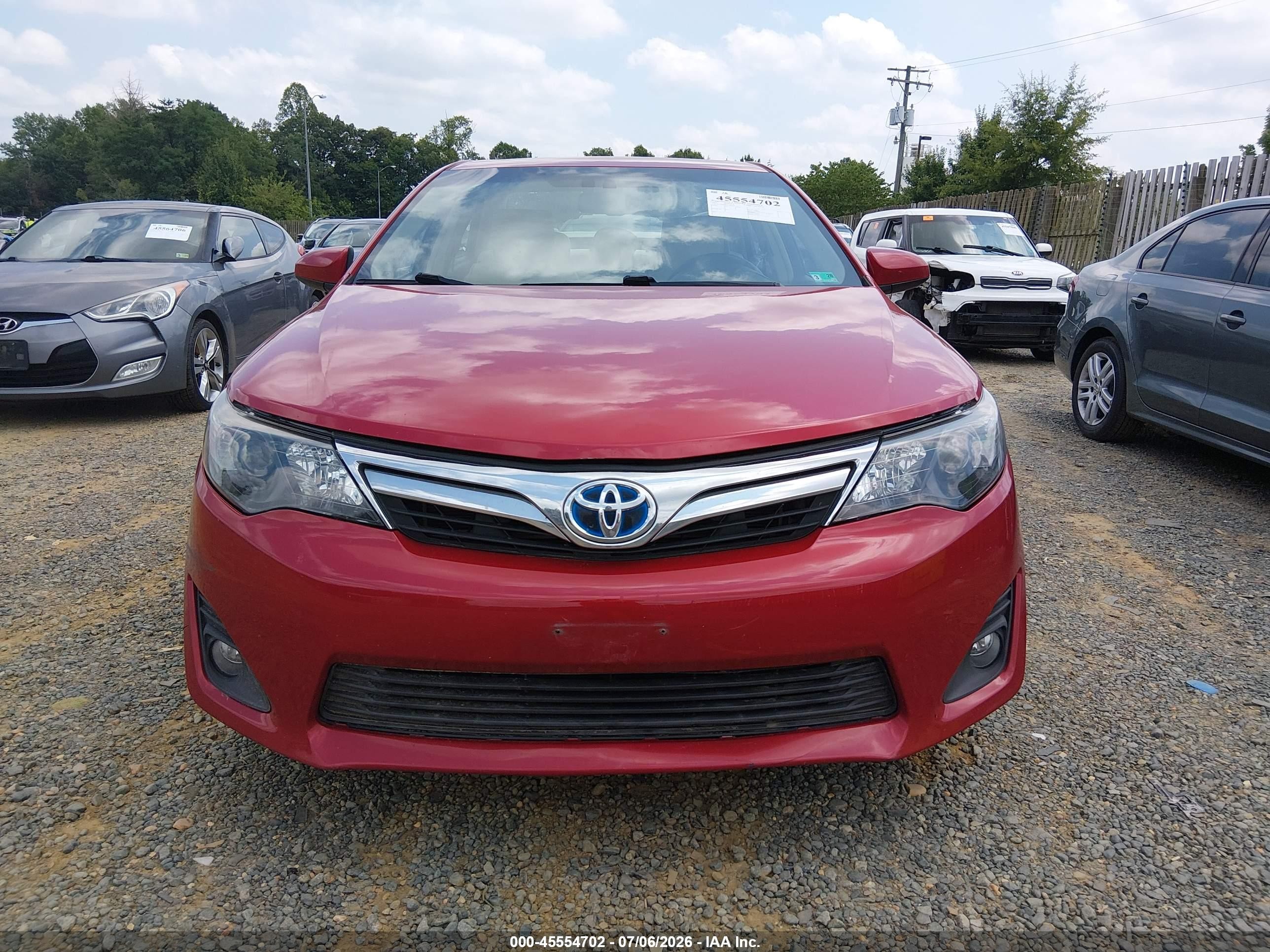 2014 Toyota Camry Hybrid Xle Red vin: 4T1BD1FK0EU097918