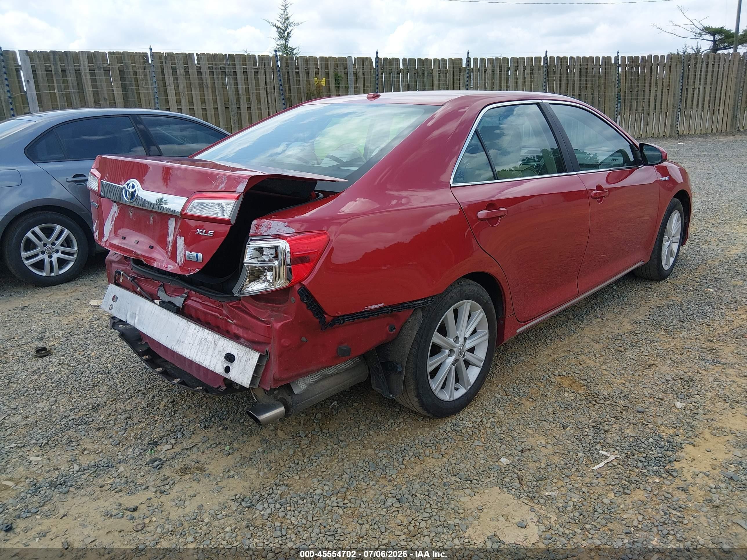 2014 Toyota Camry Hybrid Xle Red vin: 4T1BD1FK0EU097918