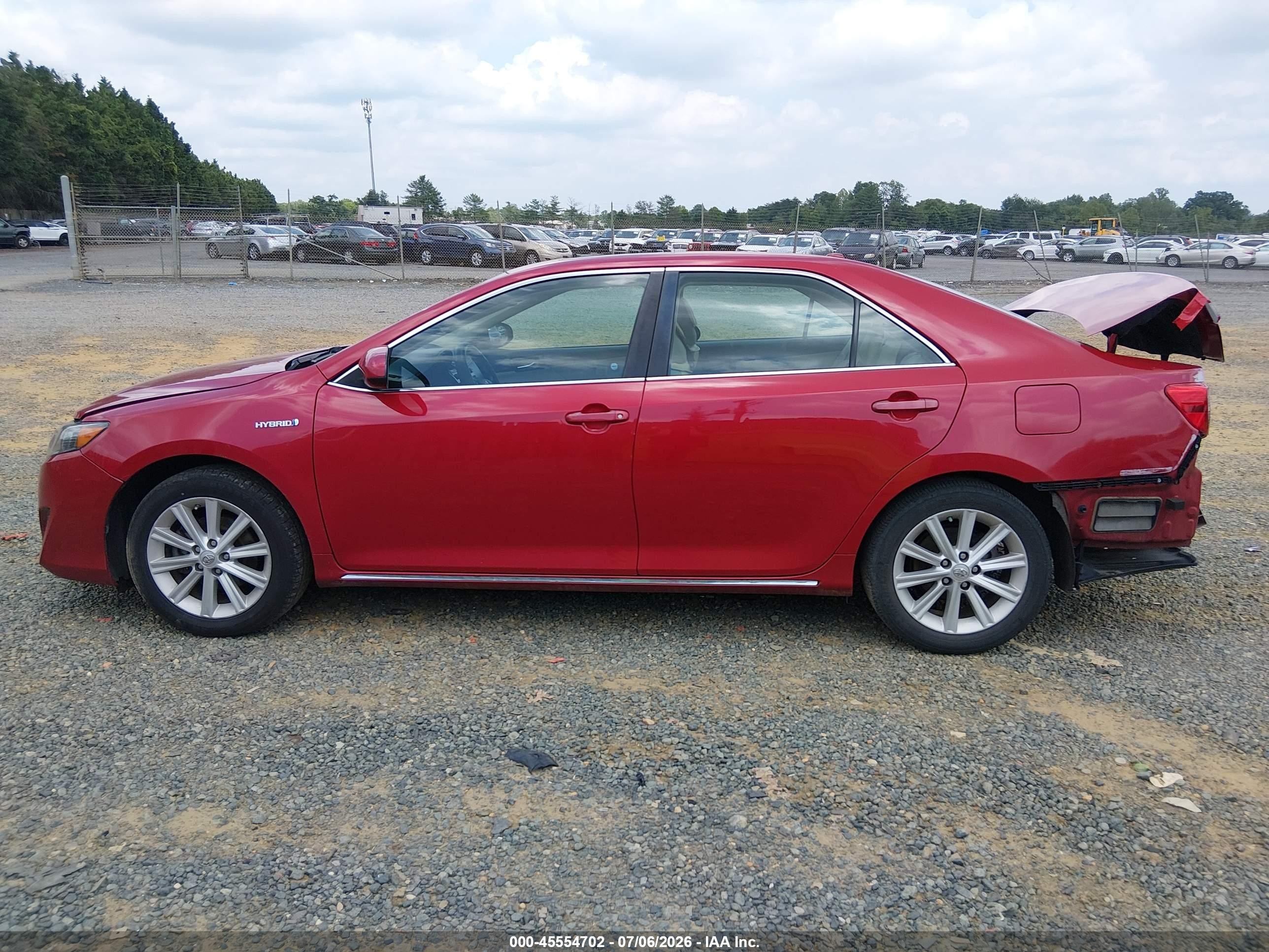 2014 Toyota Camry Hybrid Xle Red vin: 4T1BD1FK0EU097918