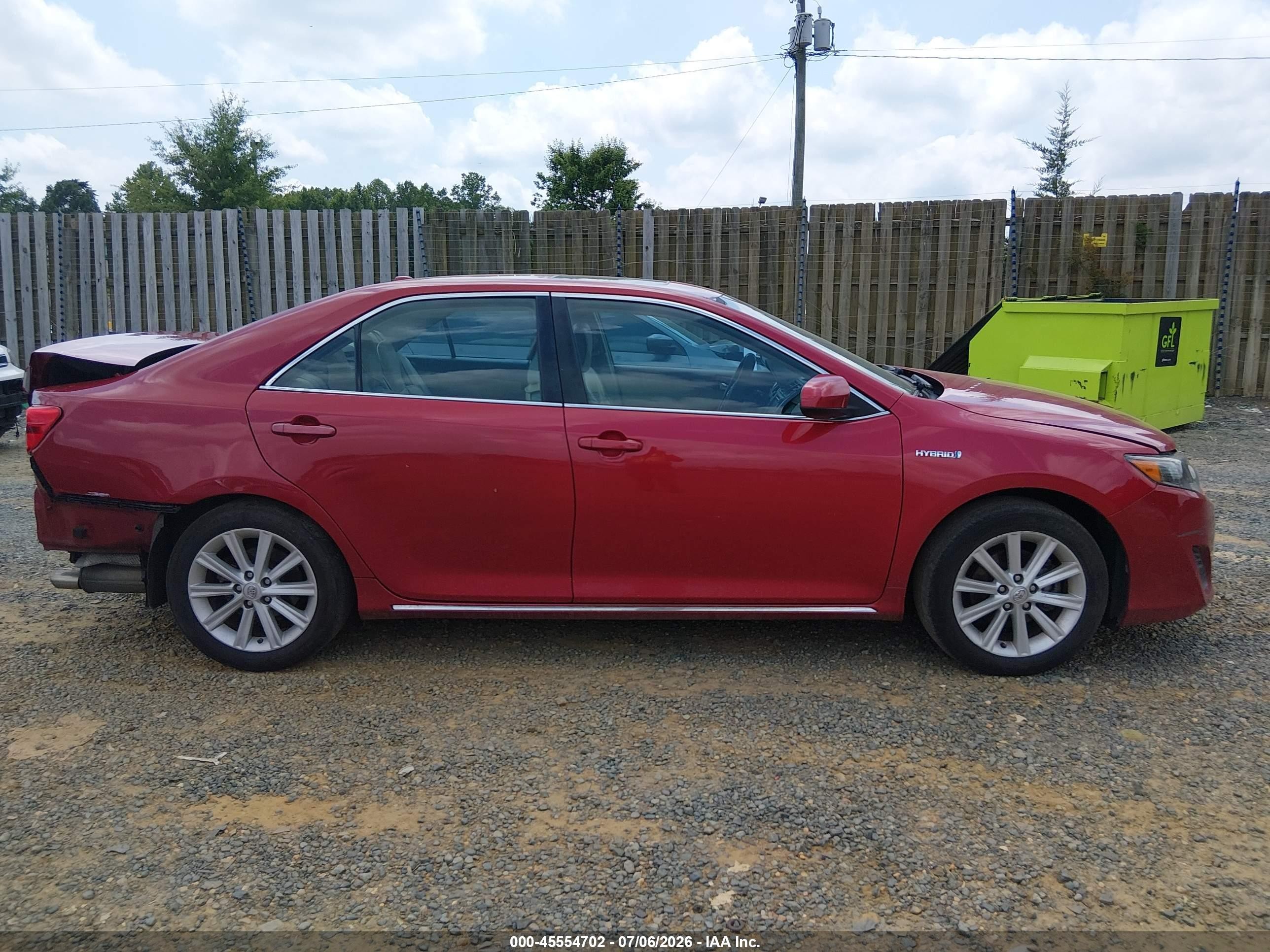 2014 Toyota Camry Hybrid Xle Red vin: 4T1BD1FK0EU097918