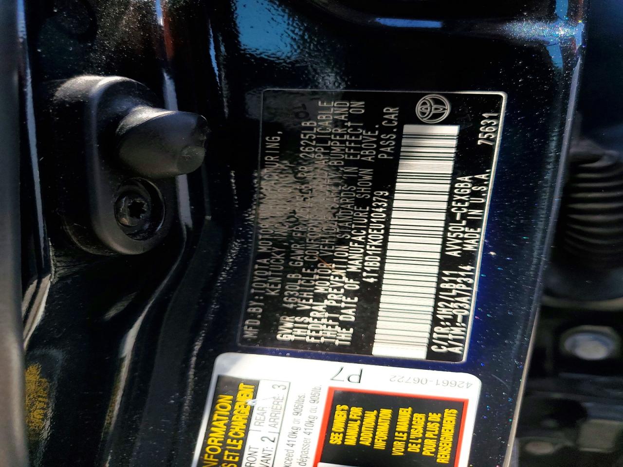 2014 Toyota Camry Hybrid Xle Black vin: 4T1BD1FK0EU104379