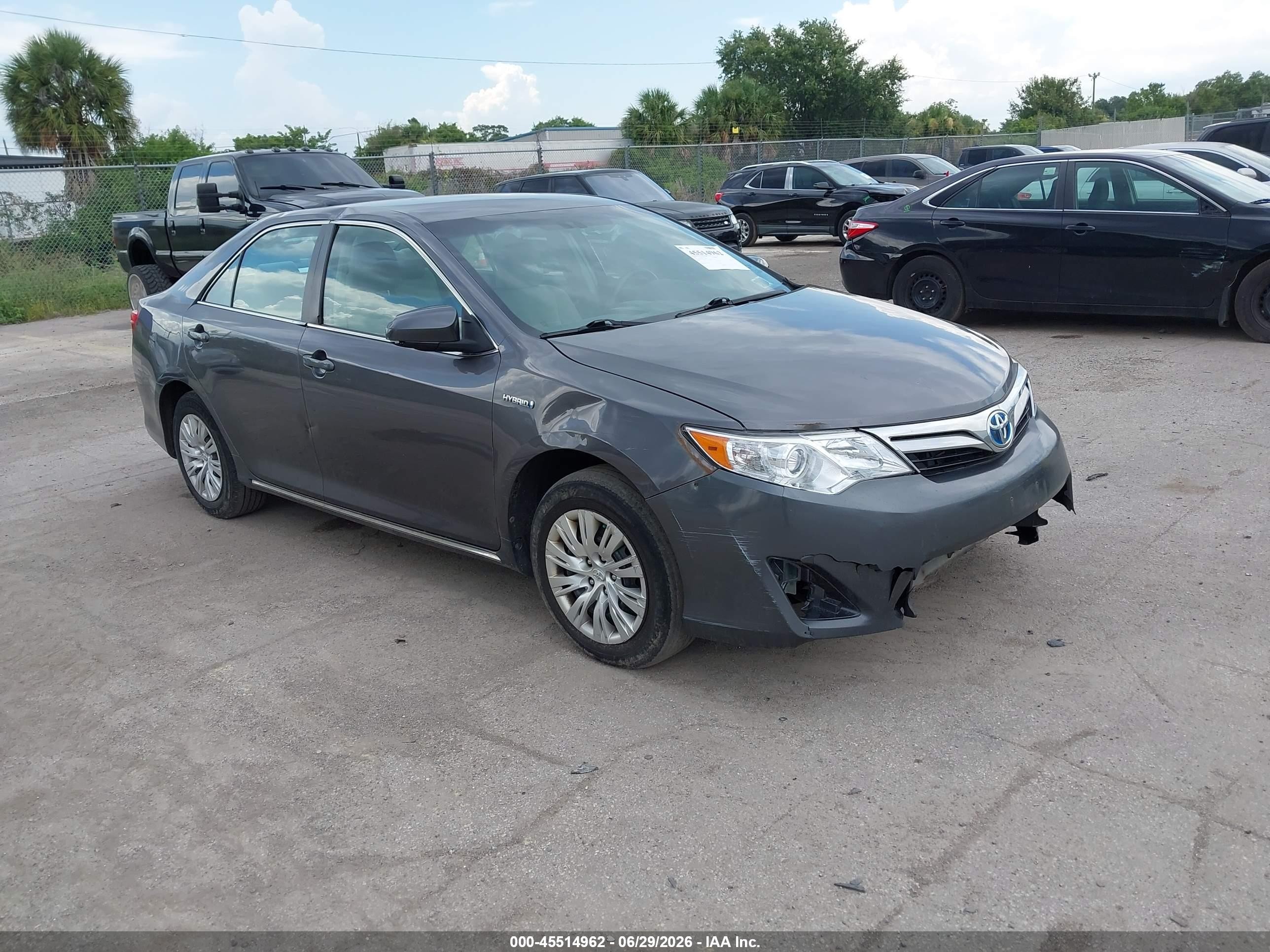2014 Toyota Camry Hybrid Le Gray vin: 4T1BD1FK0EU104852