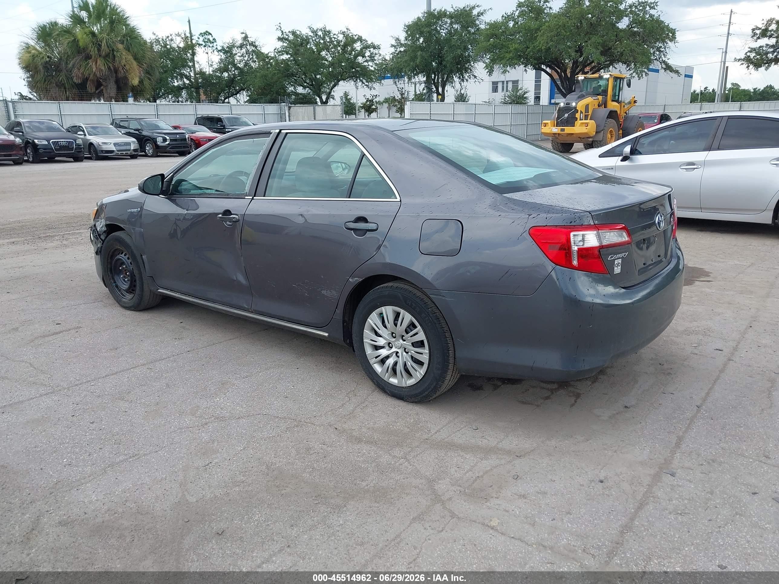 2014 Toyota Camry Hybrid Le Gray vin: 4T1BD1FK0EU104852