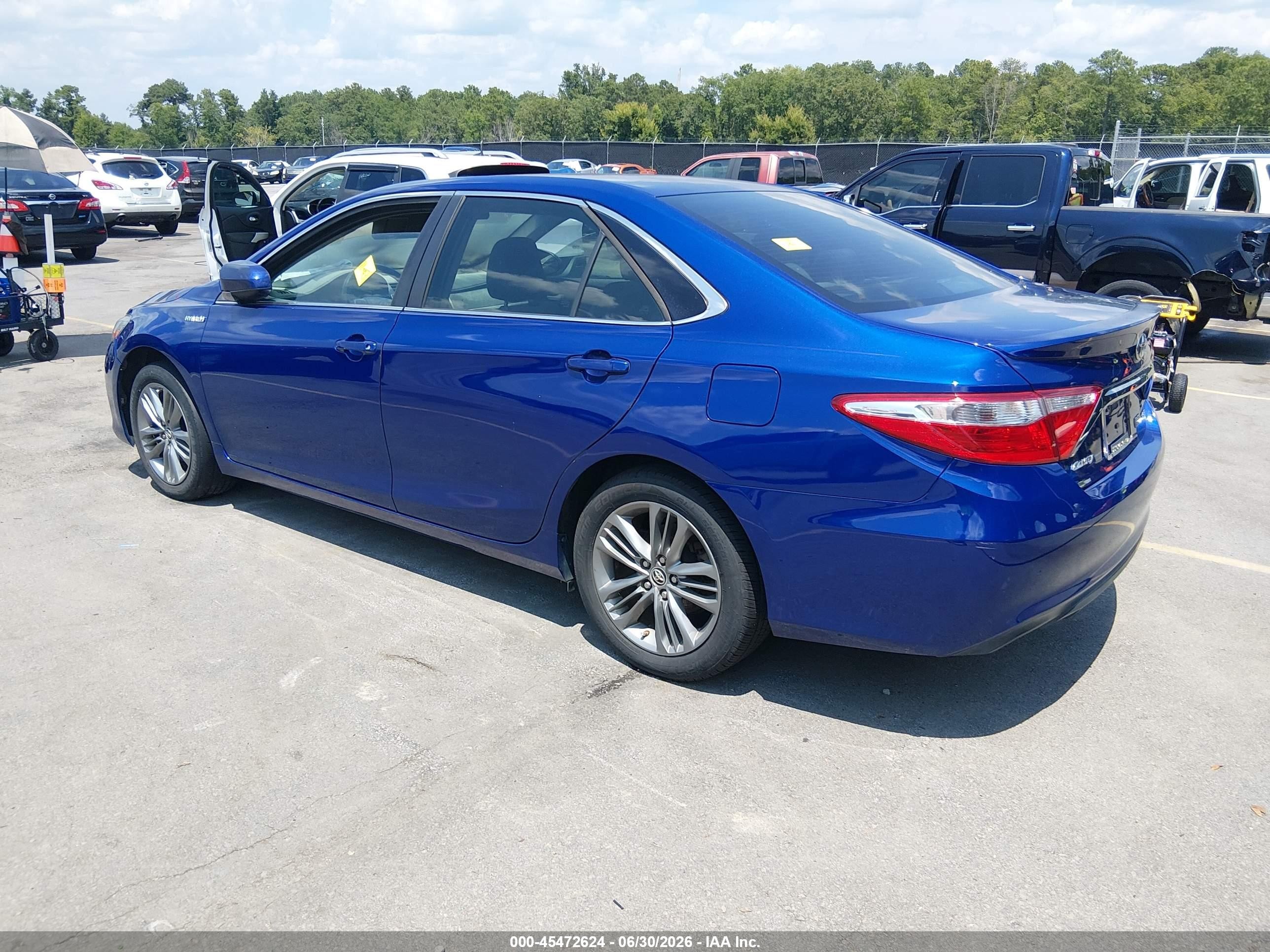 2015 Toyota Camry Hybrid Se Blue vin: 4T1BD1FK0FU158301