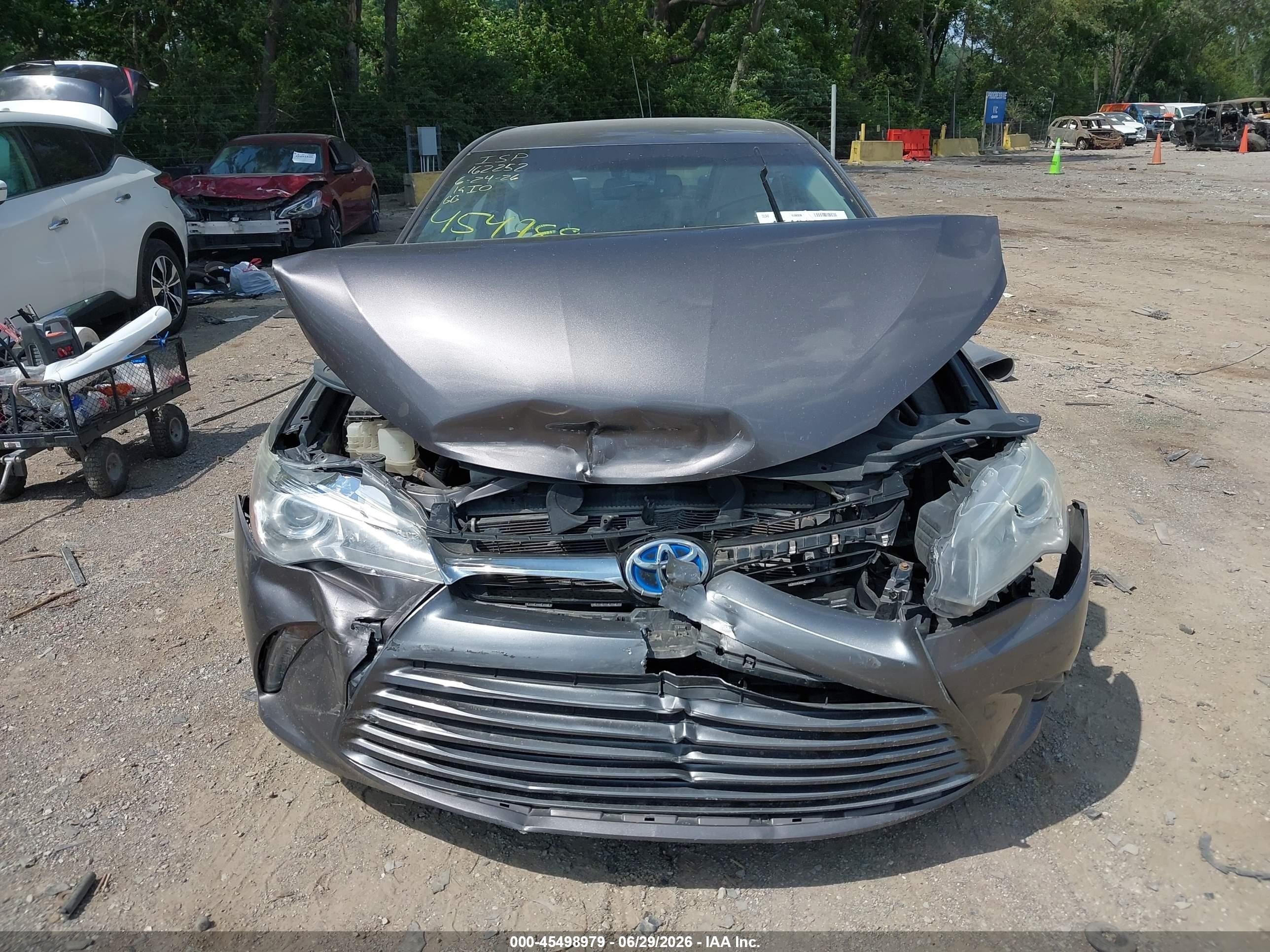 2015 Toyota Camry Hybrid Xle Gray vin: 4T1BD1FK0FU162252