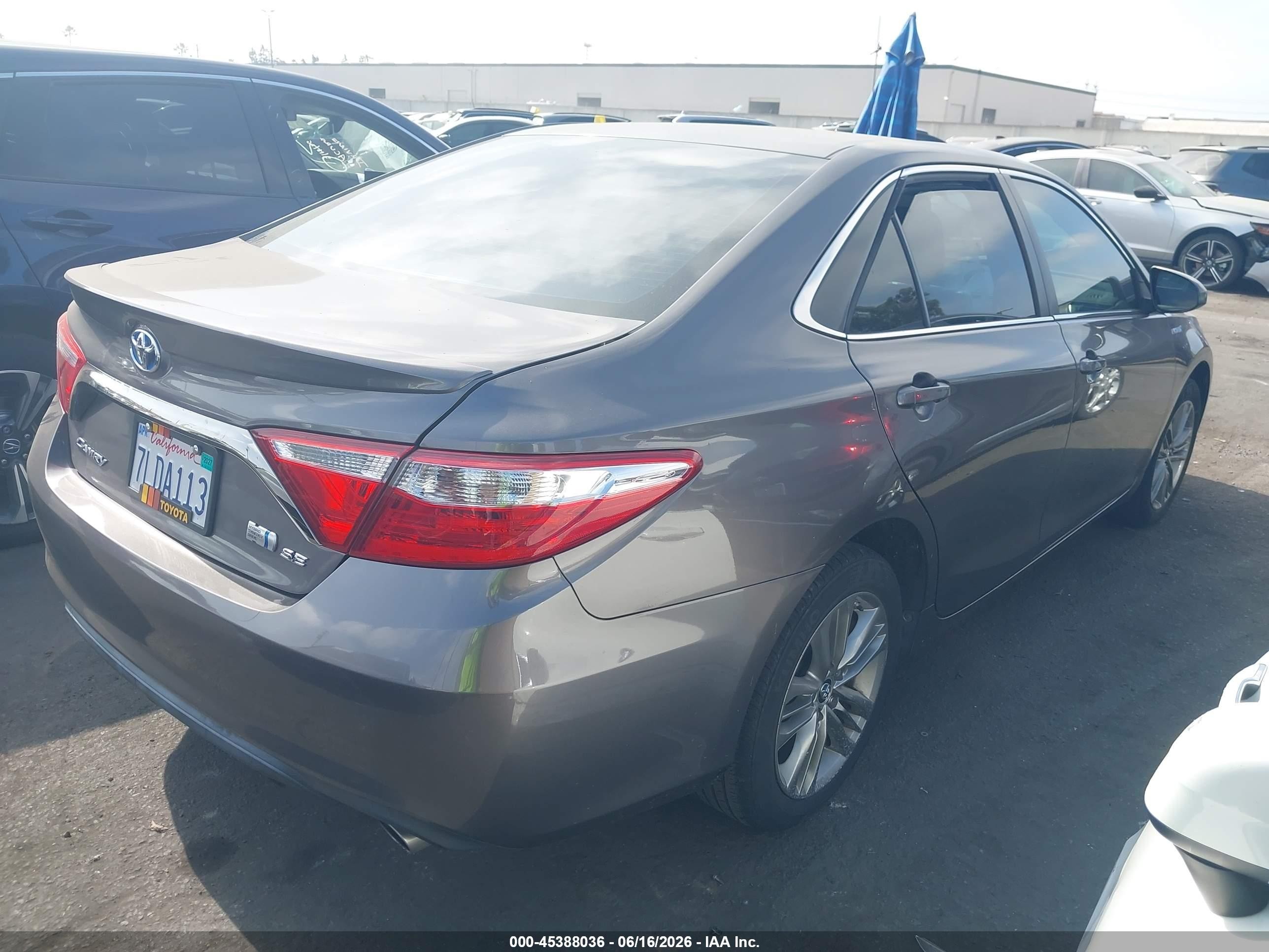 2015 Toyota Camry Hybrid Se Gray vin: 4T1BD1FK0FU164969