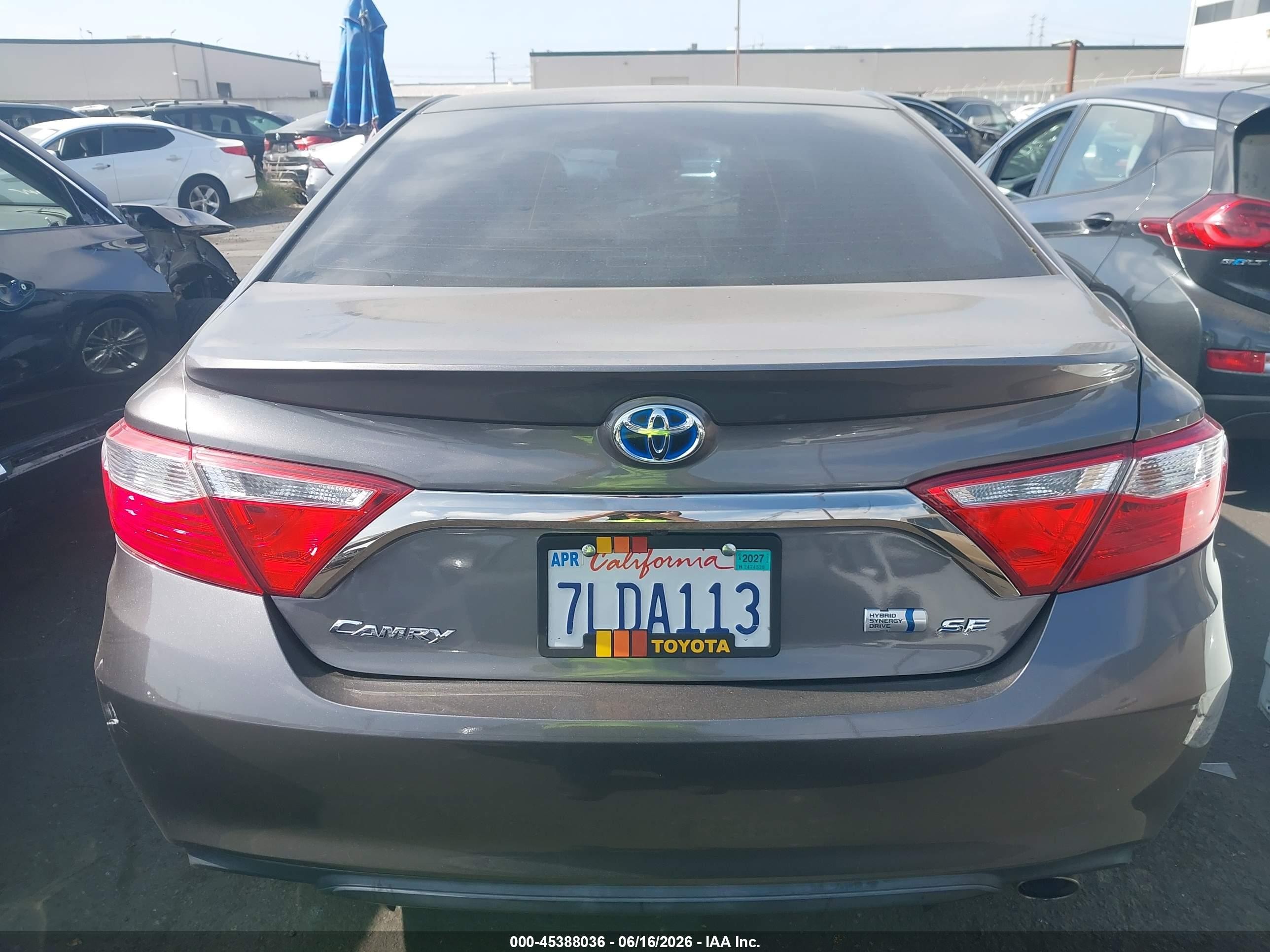 2015 Toyota Camry Hybrid Se Gray vin: 4T1BD1FK0FU164969