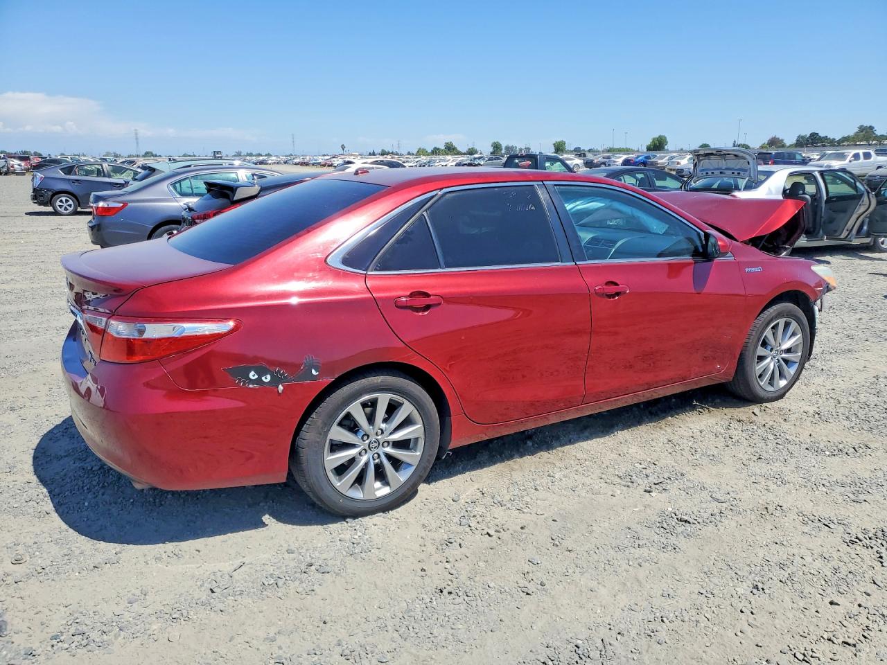 2015 Toyota Camry Hybrid Xle Red vin: 4T1BD1FK0FU166110