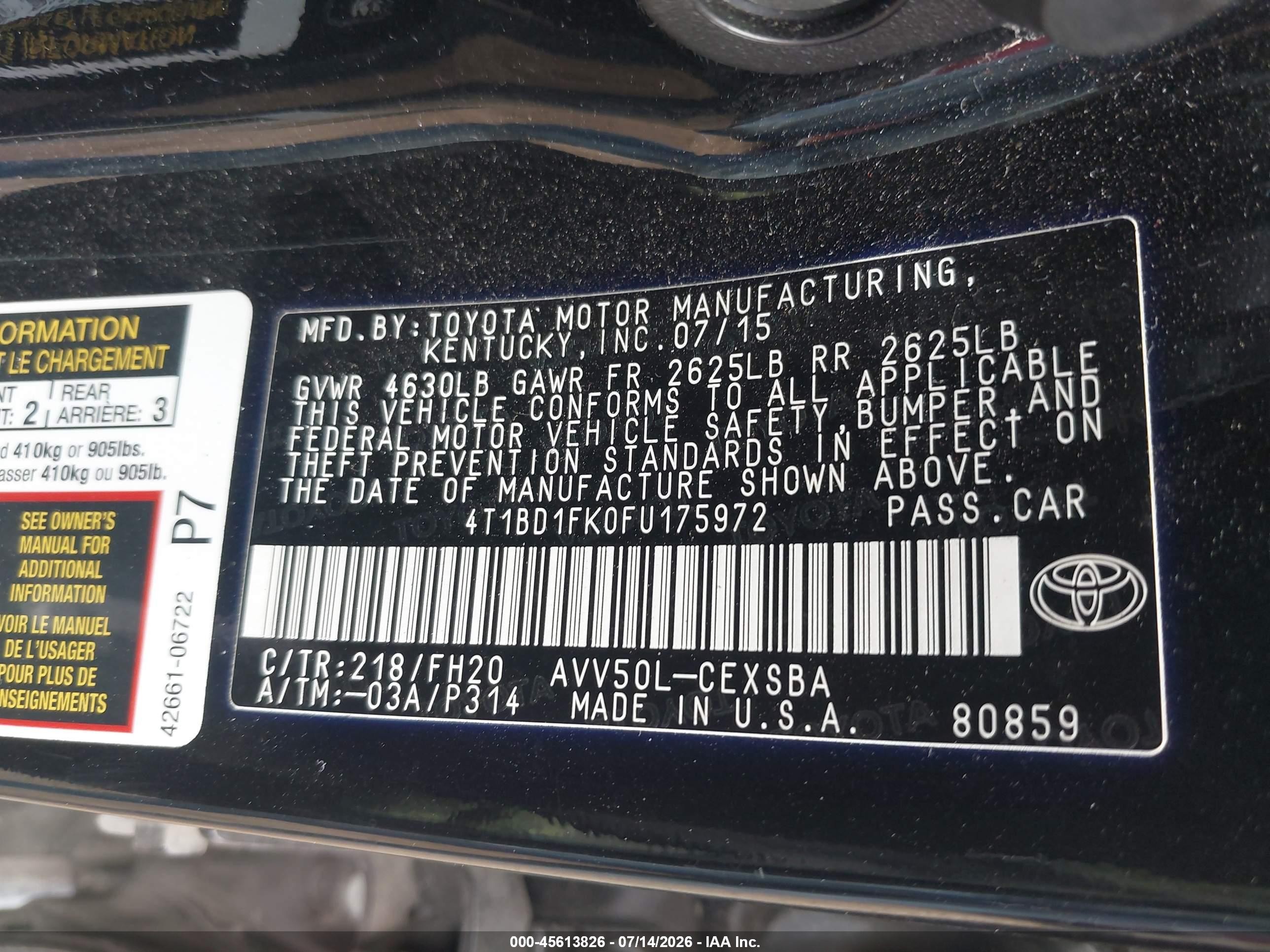 2015 Toyota Camry Hybrid Se Black vin: 4T1BD1FK0FU175972