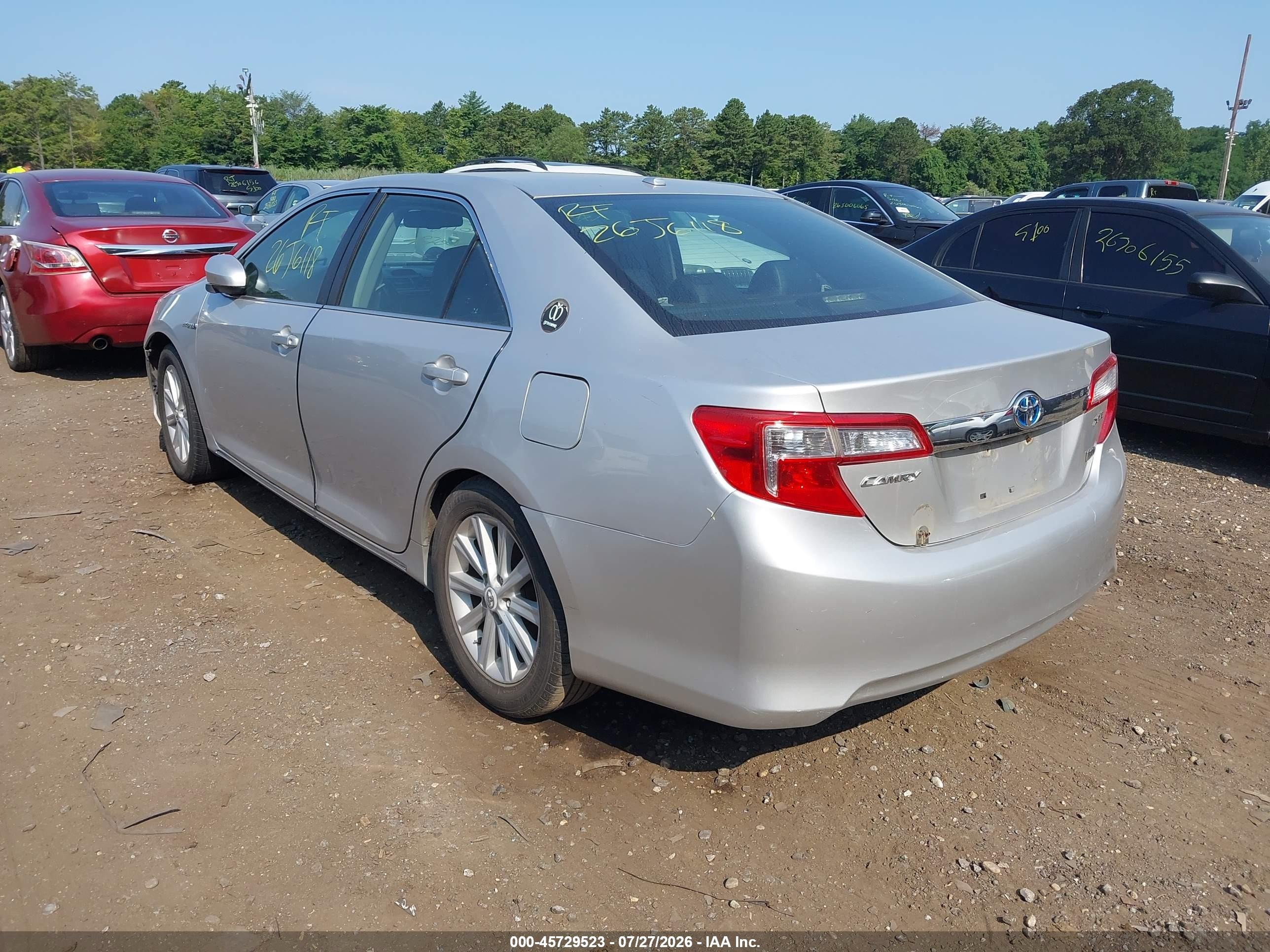 2012 Toyota Camry Hybrid Xle Серый vin: 4T1BD1FK1CU027390