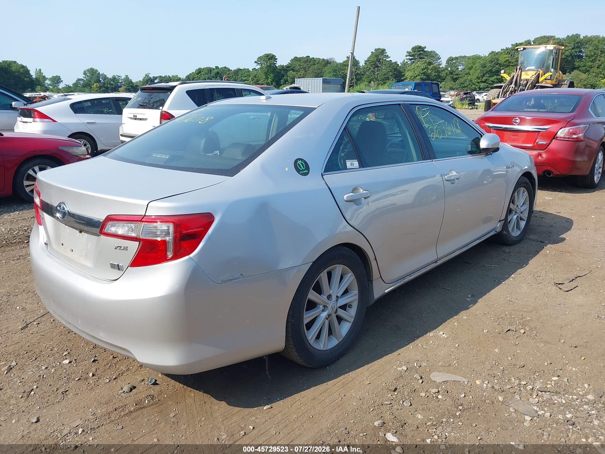 2012 Toyota Camry Hybrid Xle Серый vin: 4T1BD1FK1CU027390