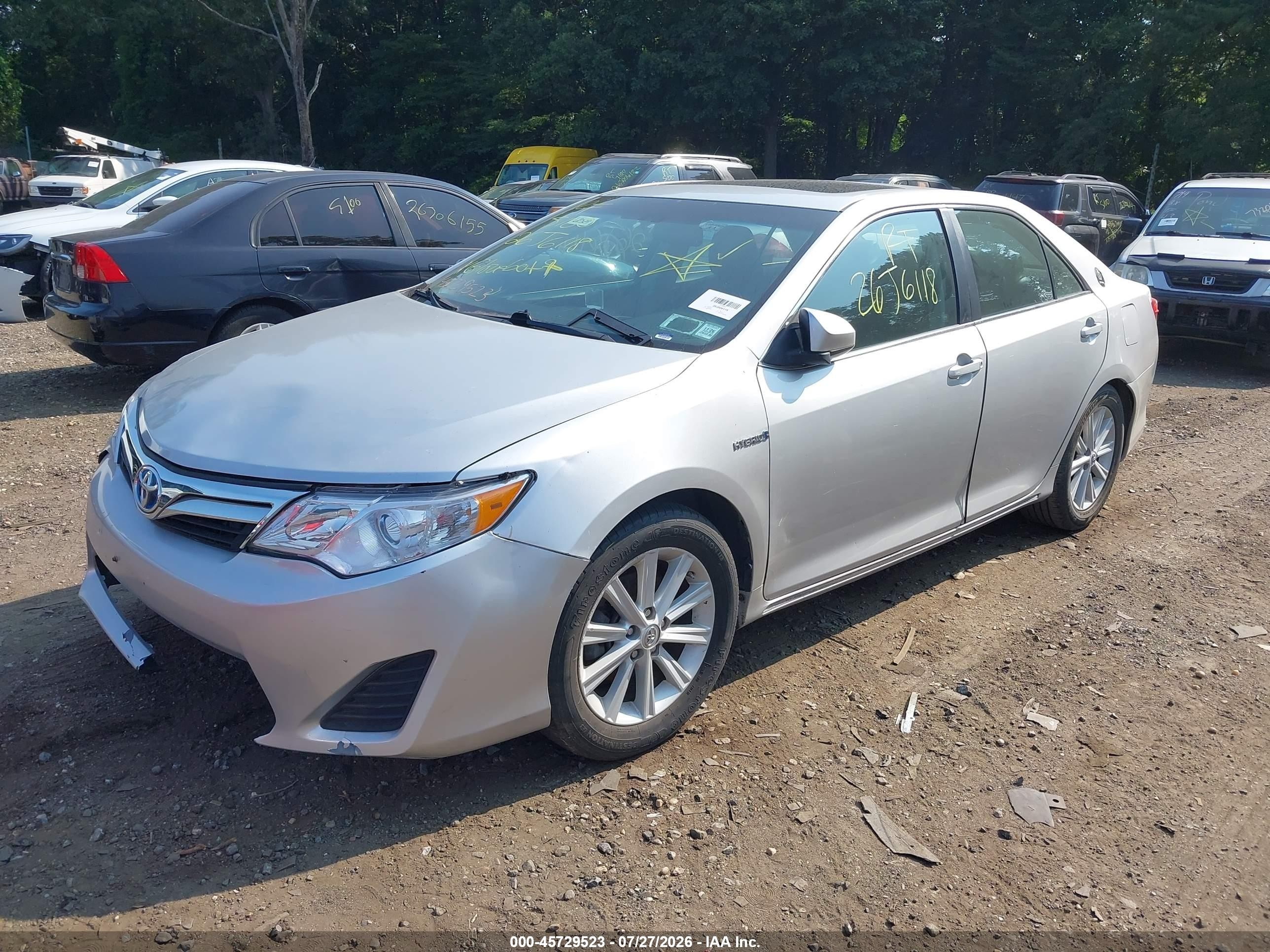 2012 Toyota Camry Hybrid Xle Серый vin: 4T1BD1FK1CU027390