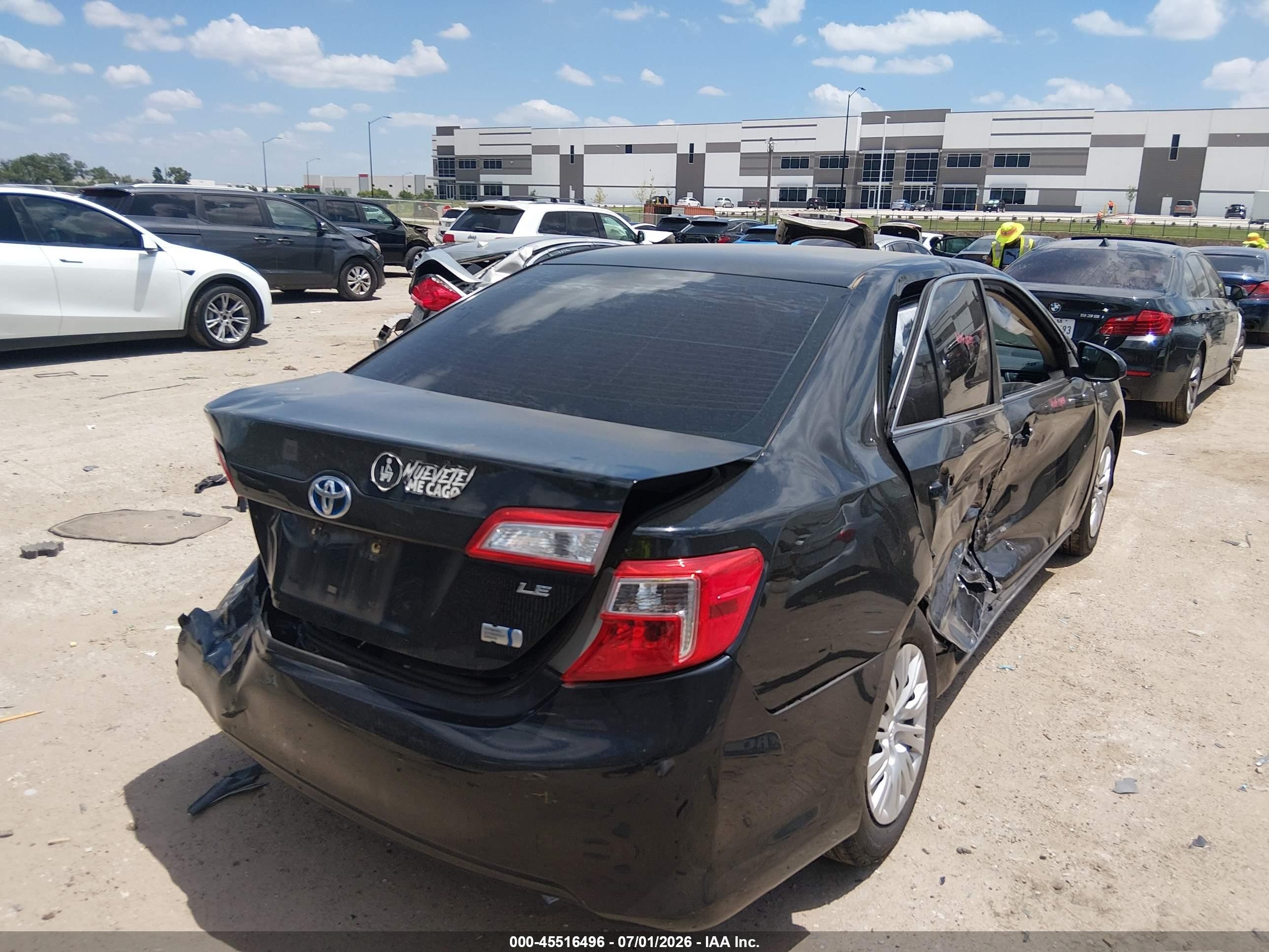 2012 Toyota Camry Hybrid Le Черный vin: 4T1BD1FK1CU054928