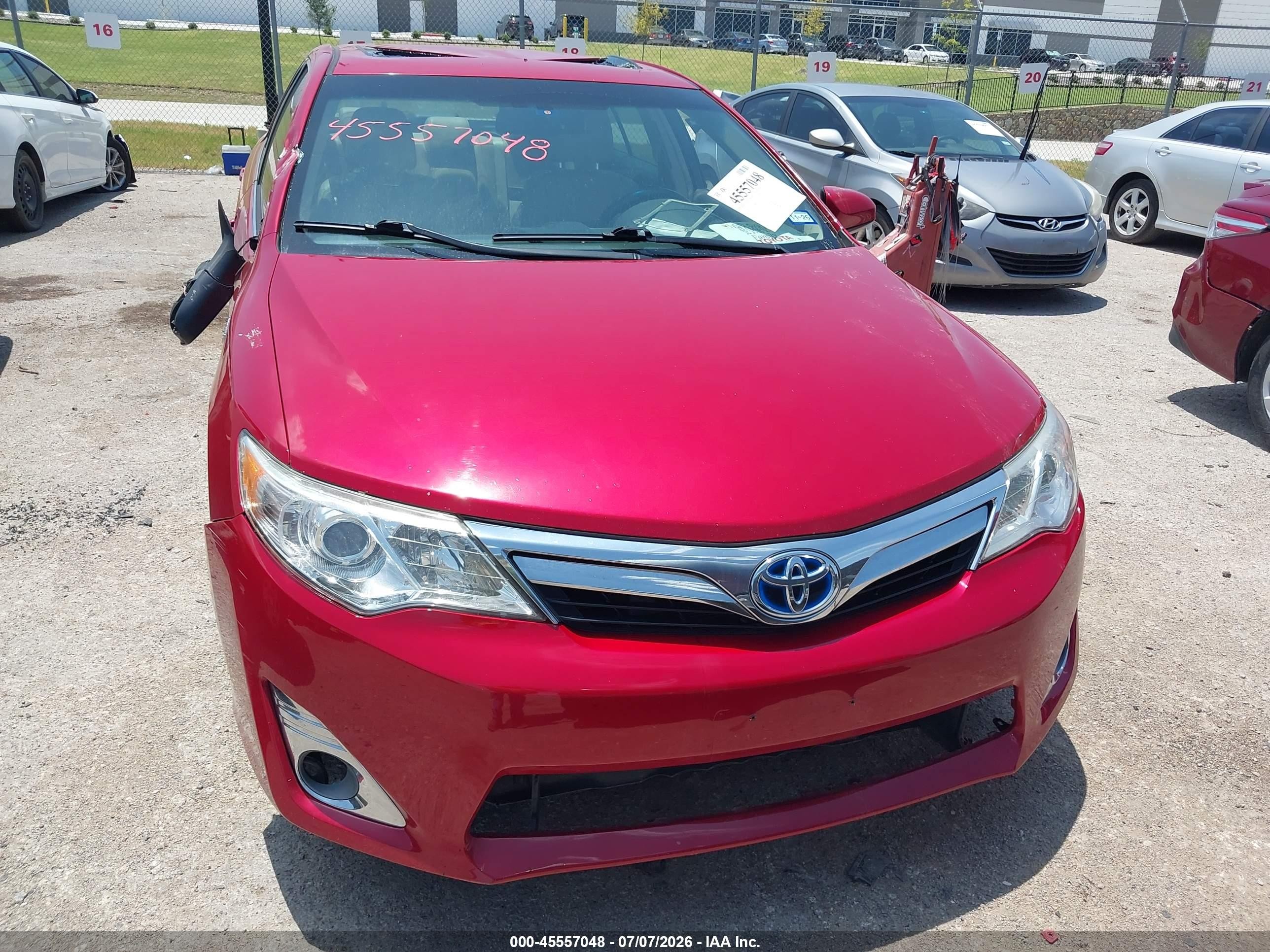 2013 Toyota Camry Hybrid Xle Red vin: 4T1BD1FK1DU088868
