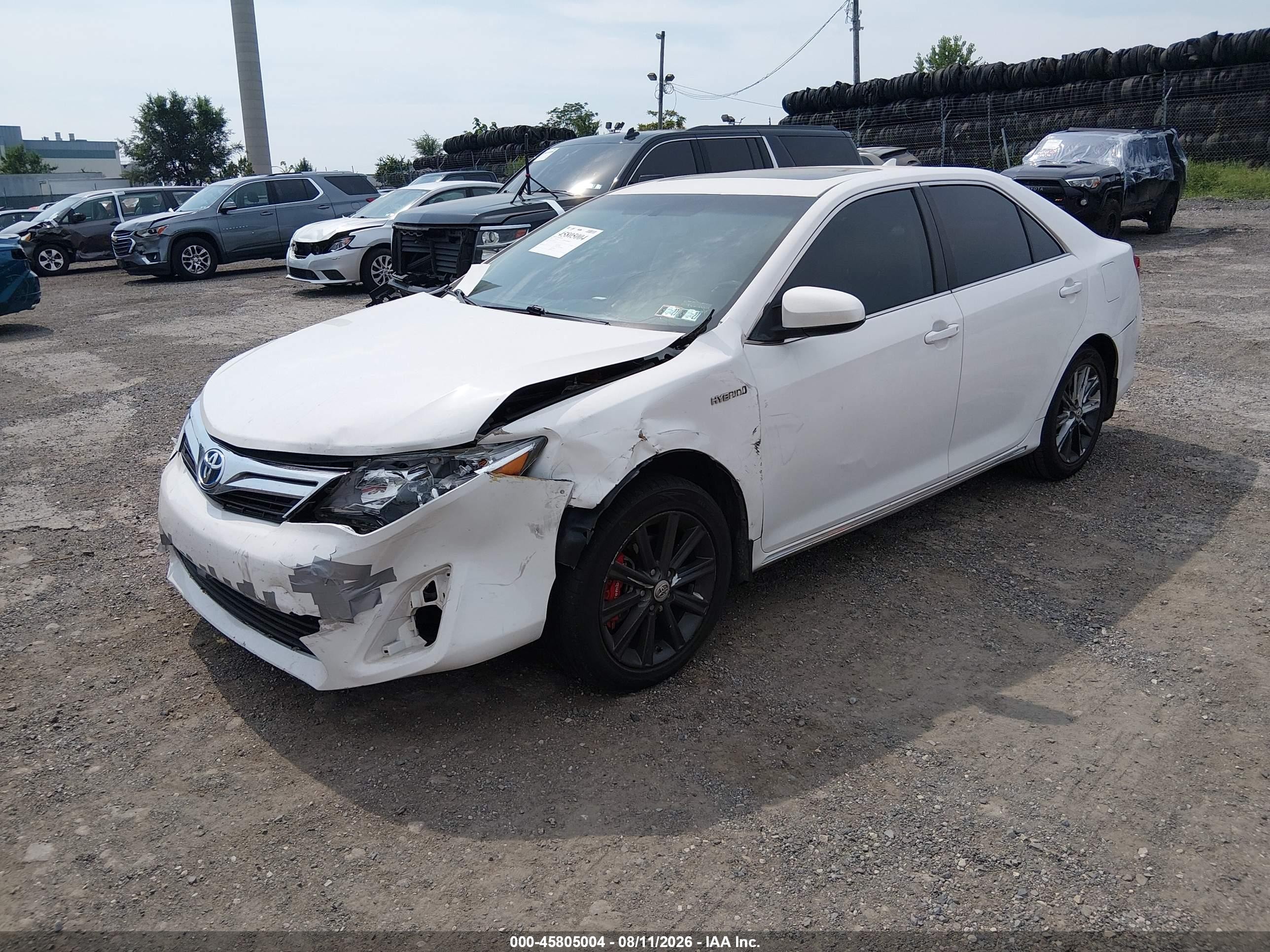 2014 Toyota Camry Hybrid Xle White vin: 4T1BD1FK1EU105735