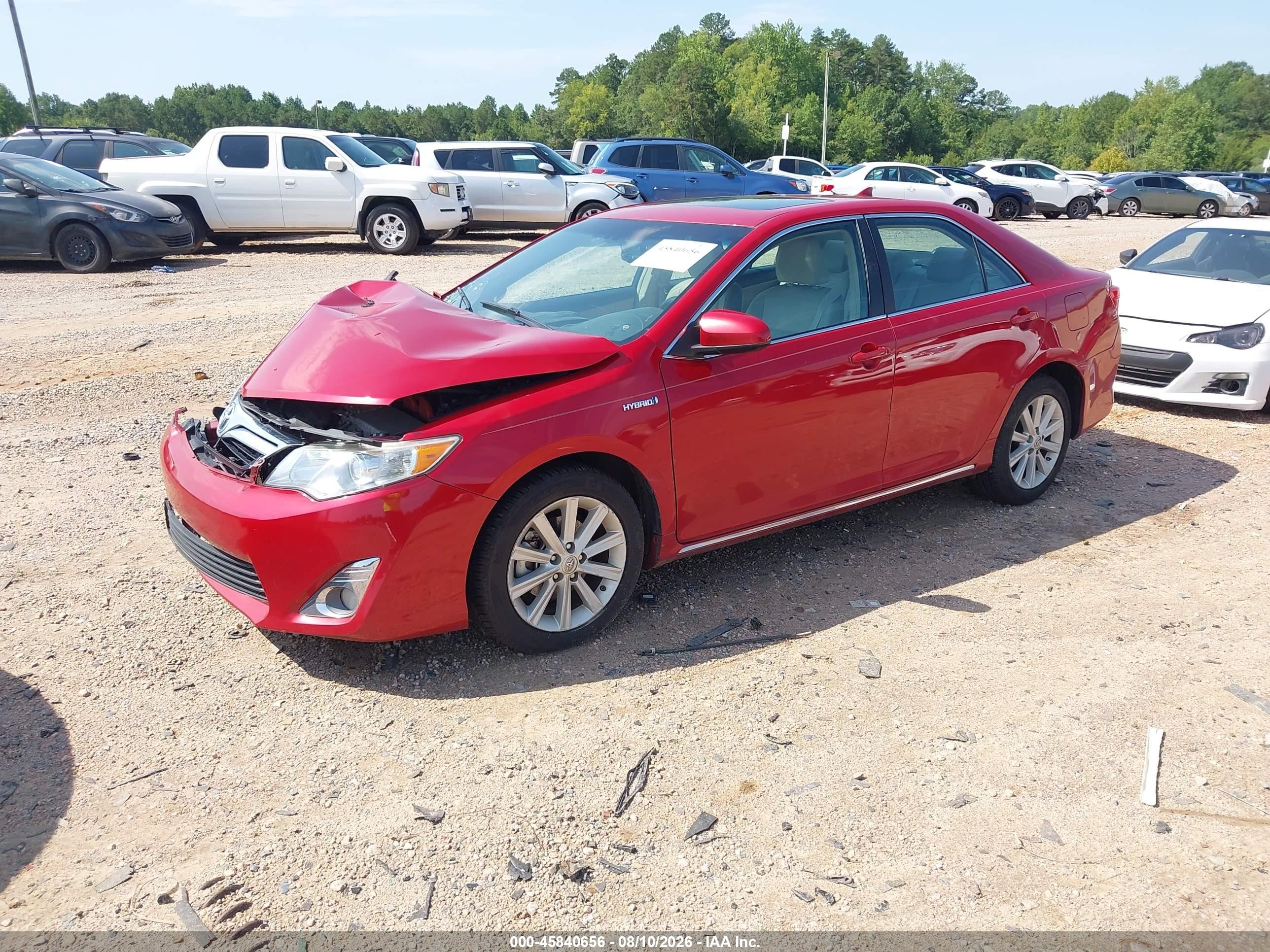2014 Toyota Camry Hybrid Xle Red vin: 4T1BD1FK1EU131722