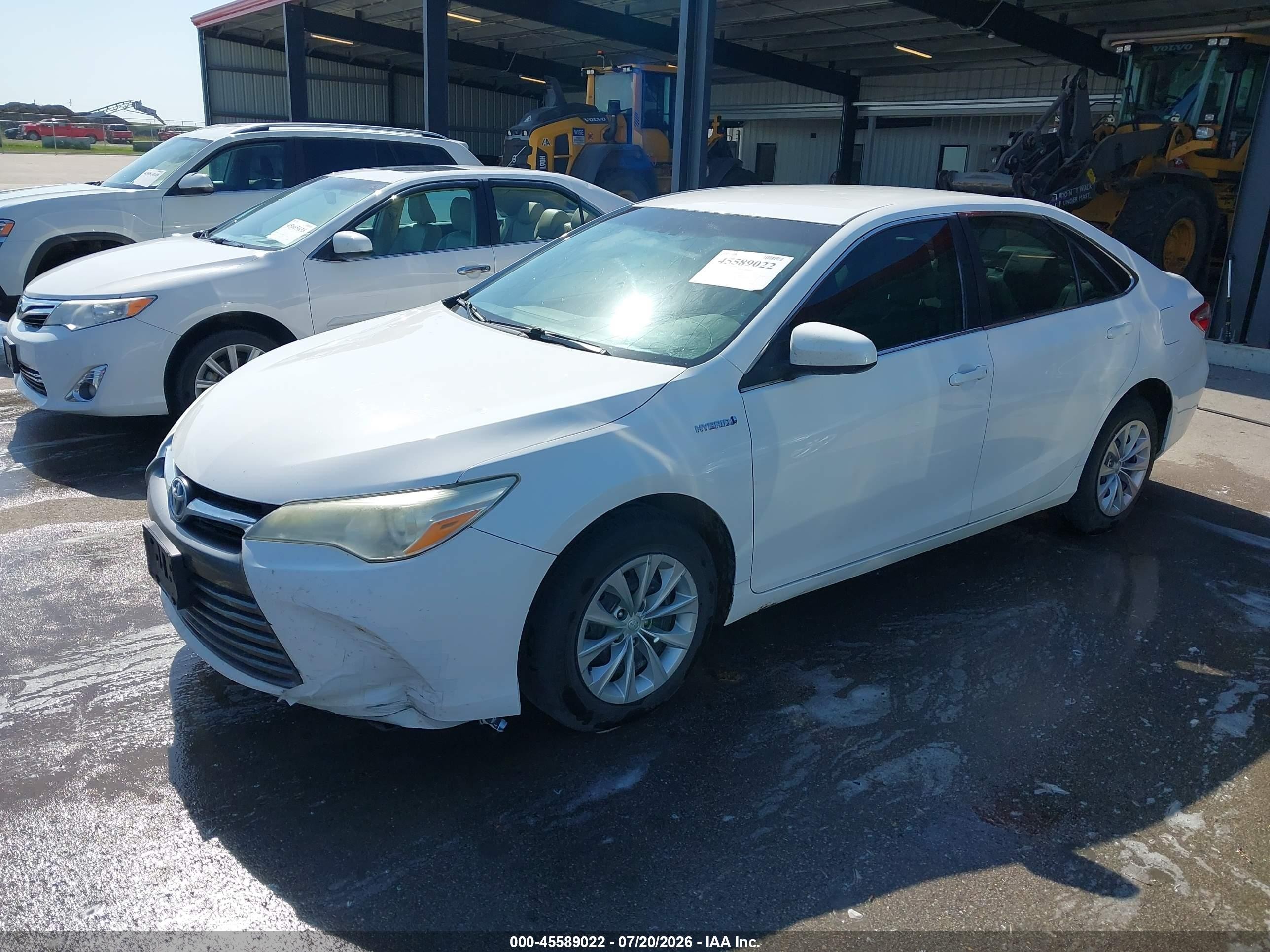 2015 Toyota Camry Hybrid Le White vin: 4T1BD1FK1FU168075