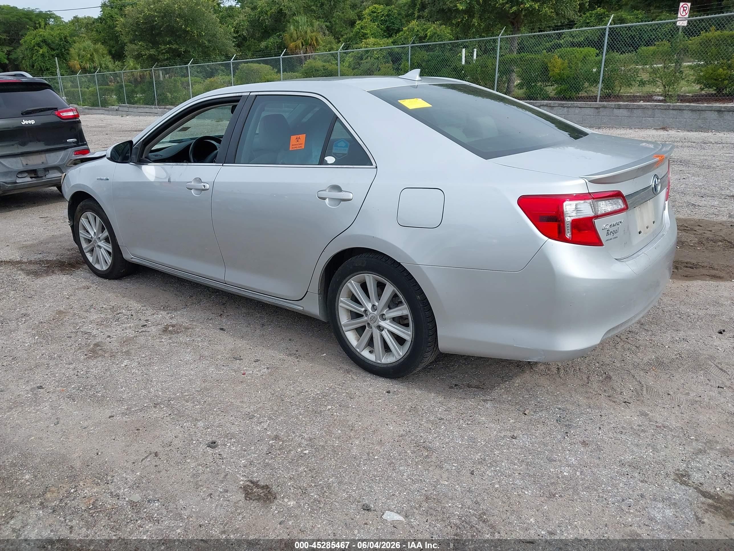 2012 Toyota Camry Hybrid Xle Silver vin: 4T1BD1FK2CU014941