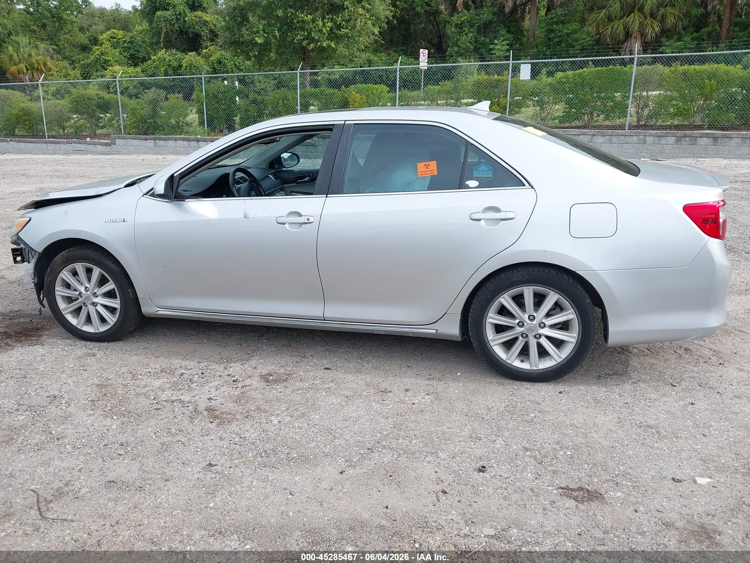 2012 Toyota Camry Hybrid Xle Silver vin: 4T1BD1FK2CU014941