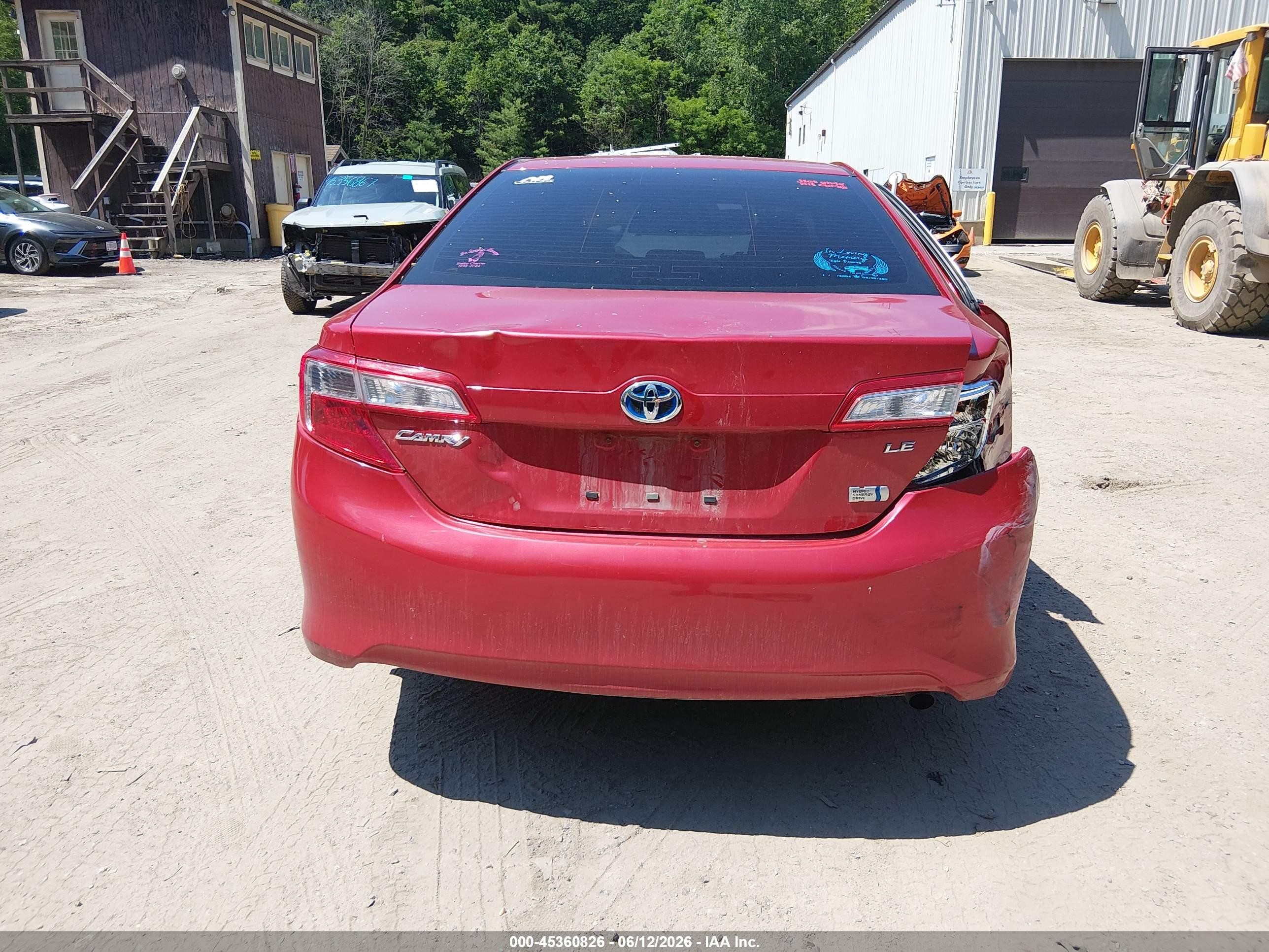 2012 Toyota Camry Hybrid Le Red vin: 4T1BD1FK2CU018407