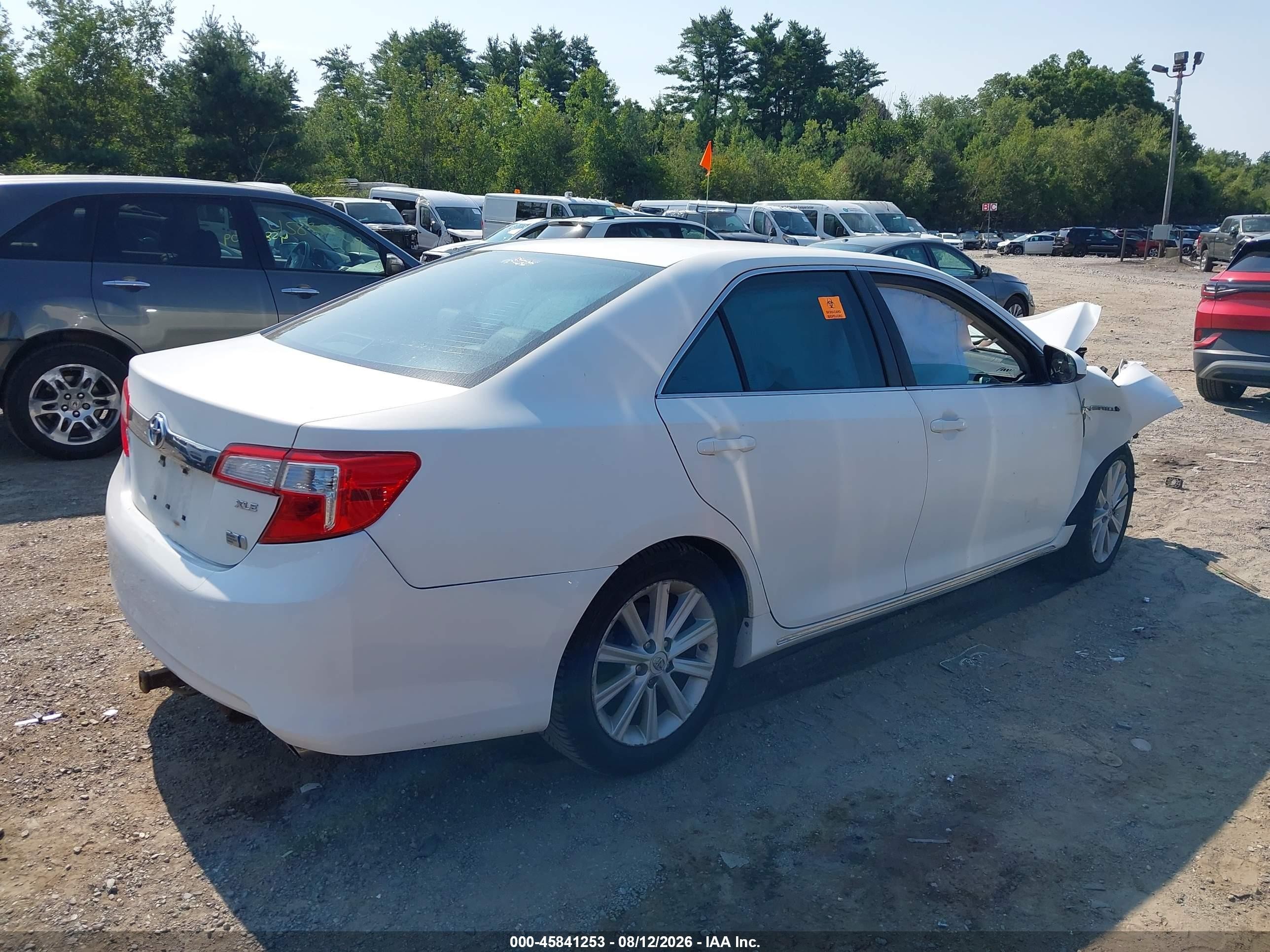 2012 Toyota Camry Hybrid Xle White vin: 4T1BD1FK2CU023025