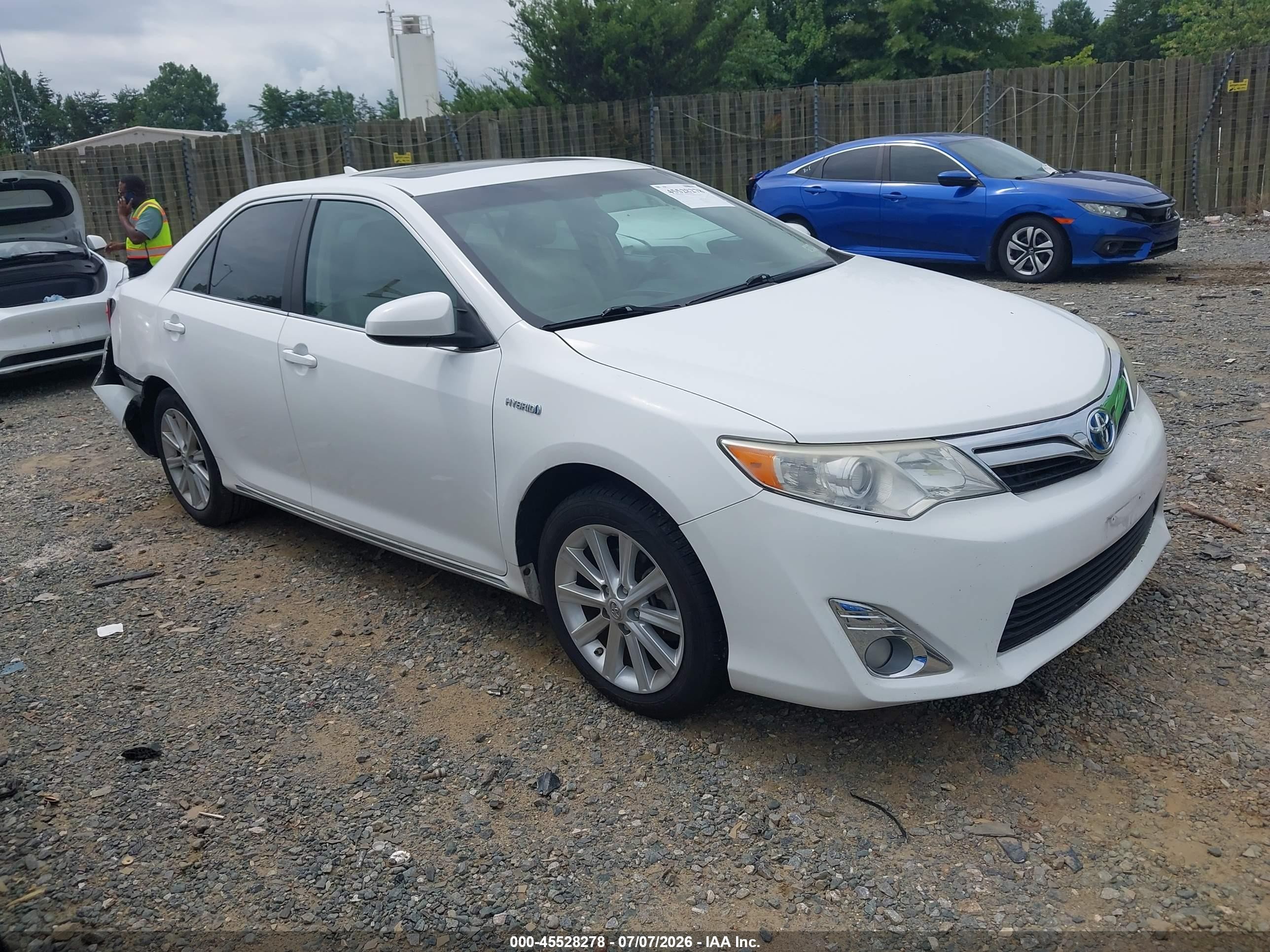 2012 Toyota Camry Hybrid Xle White vin: 4T1BD1FK2CU059135