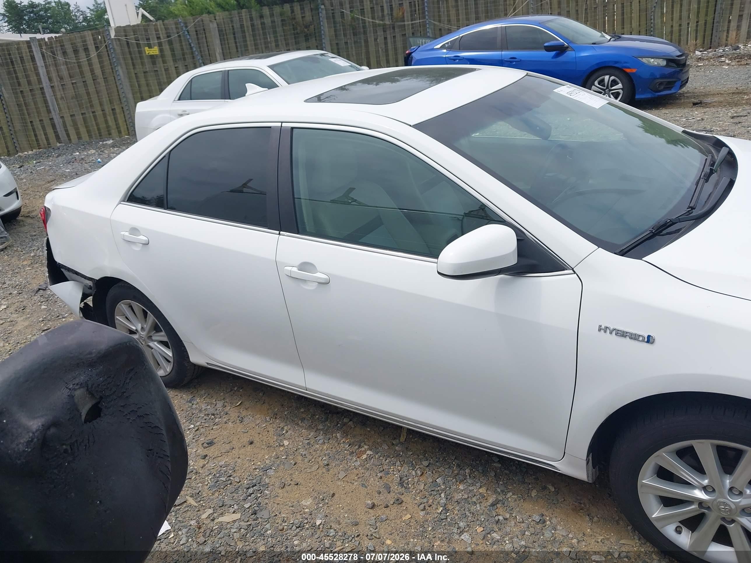 2012 Toyota Camry Hybrid Xle White vin: 4T1BD1FK2CU059135
