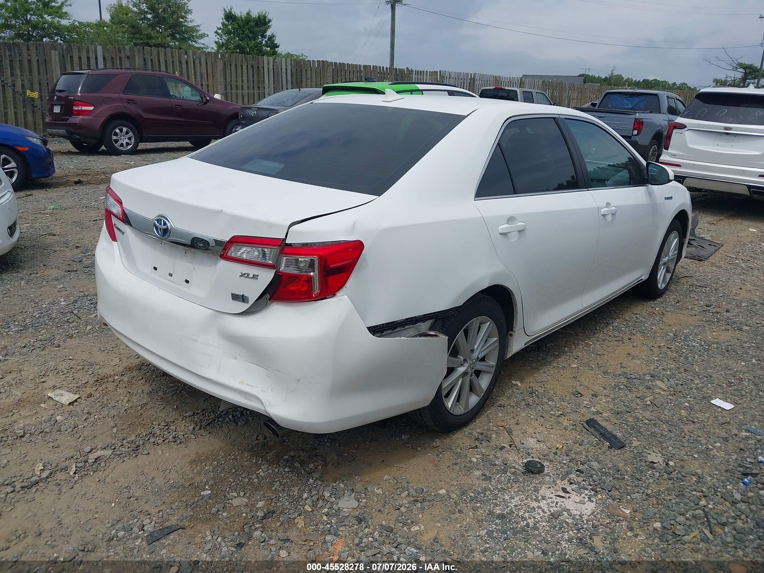 2012 Toyota Camry Hybrid Xle White vin: 4T1BD1FK2CU059135