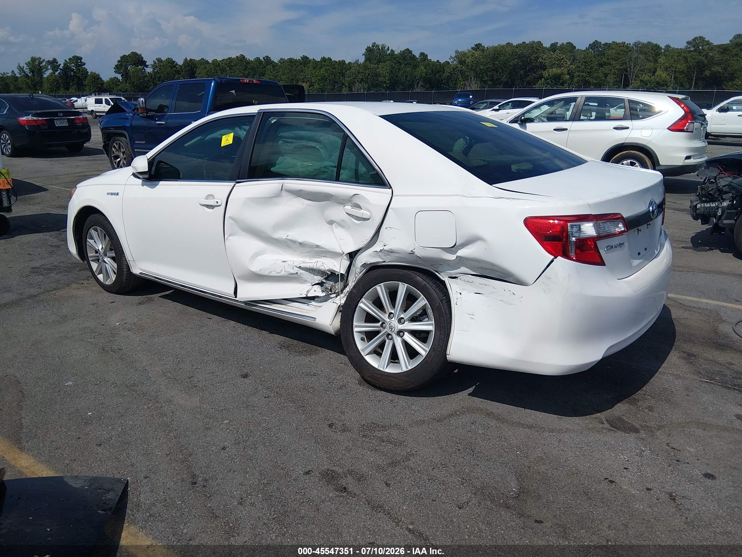 2013 Toyota Camry Hybrid Xle White vin: 4T1BD1FK2DU069682