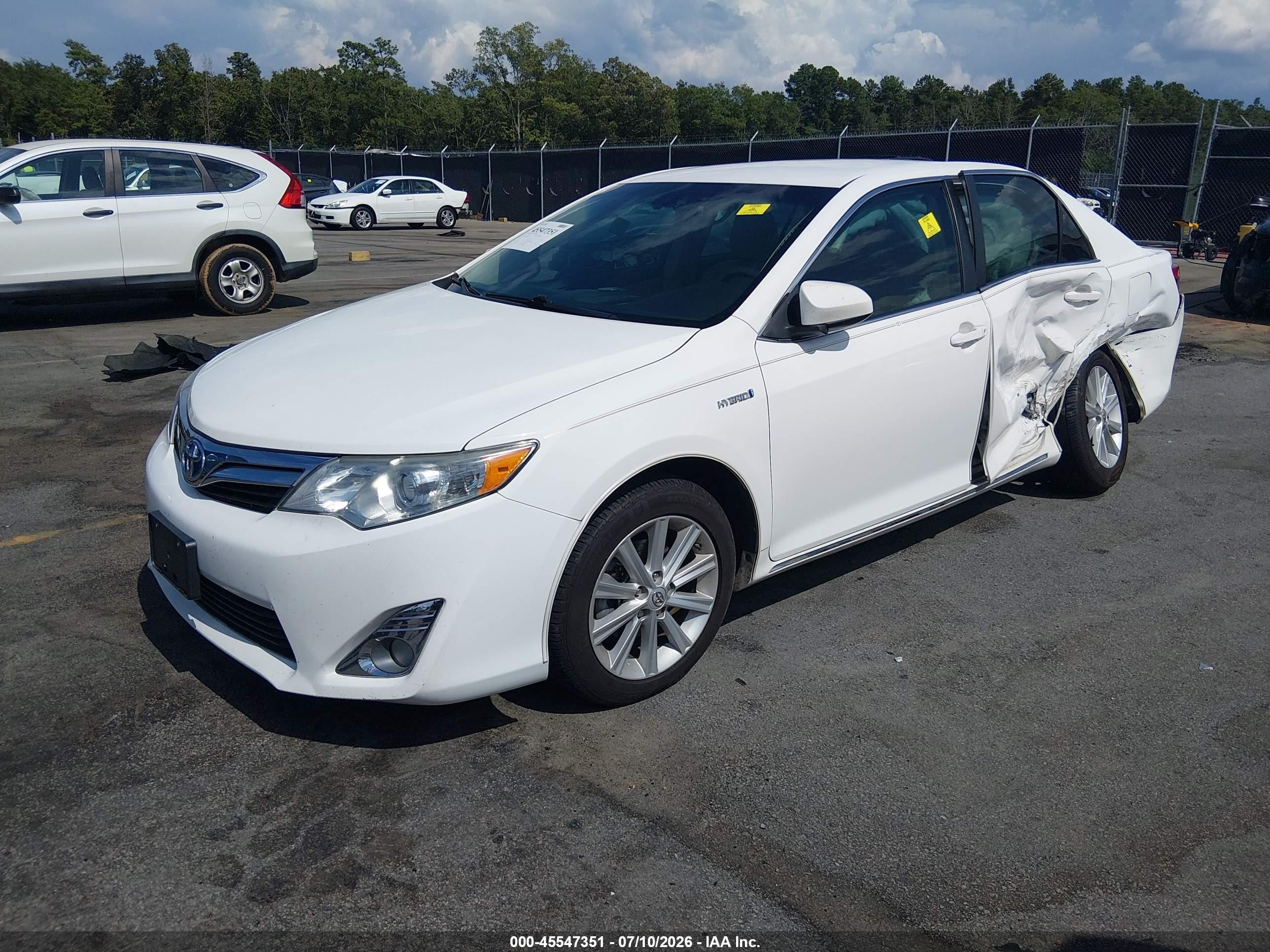2013 Toyota Camry Hybrid Xle White vin: 4T1BD1FK2DU069682