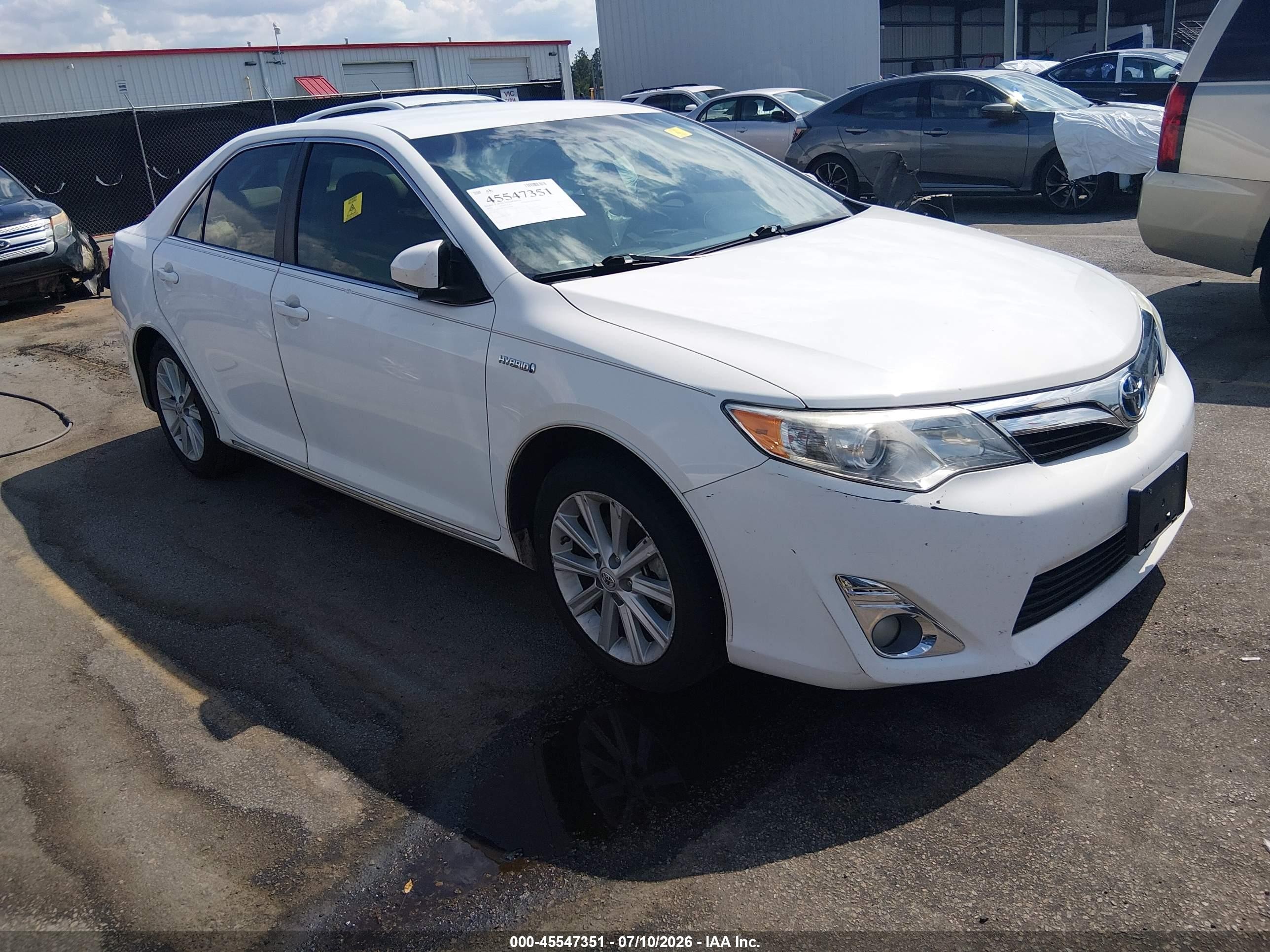 2013 Toyota Camry Hybrid Xle White vin: 4T1BD1FK2DU069682