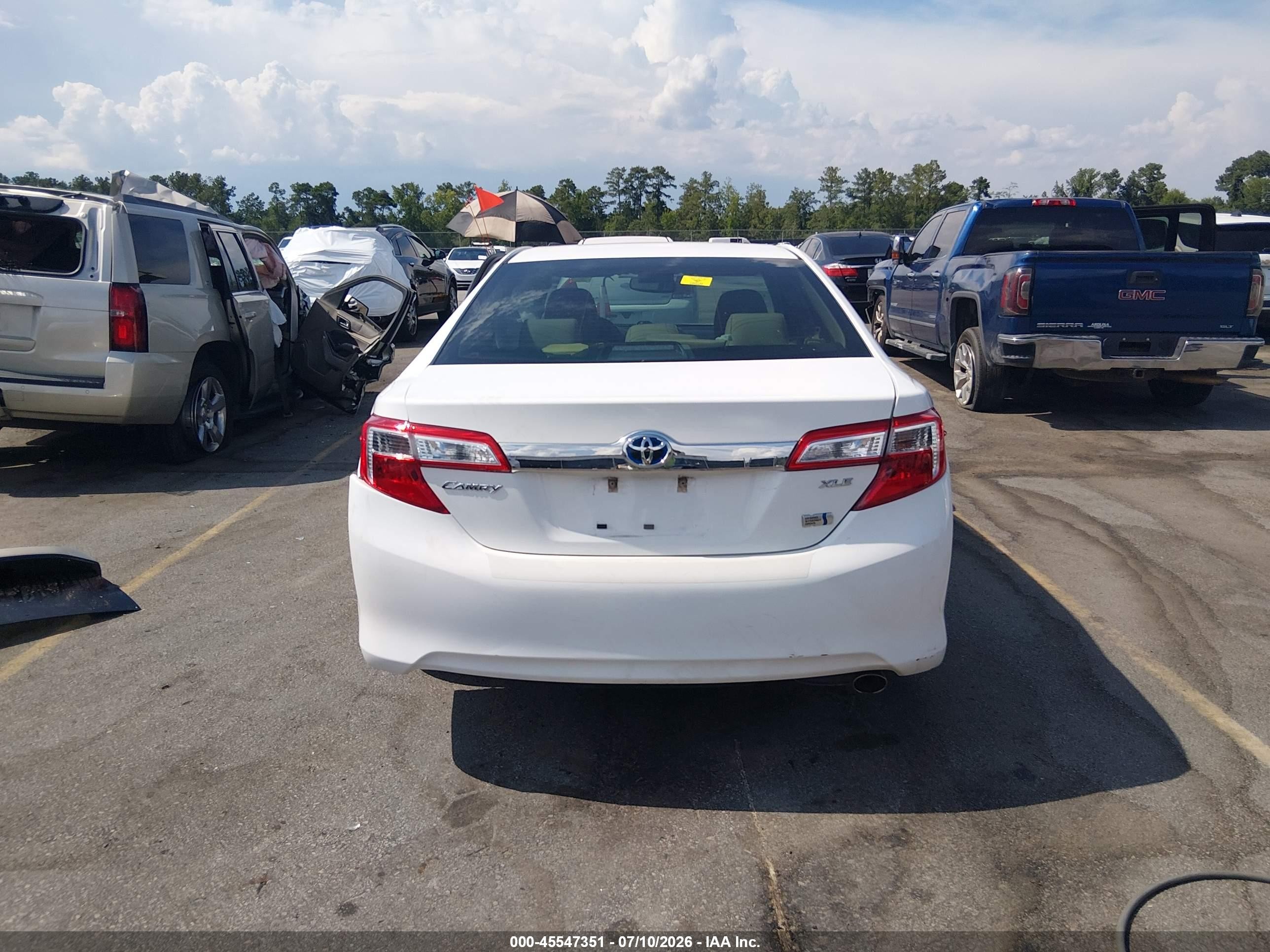 2013 Toyota Camry Hybrid Xle White vin: 4T1BD1FK2DU069682