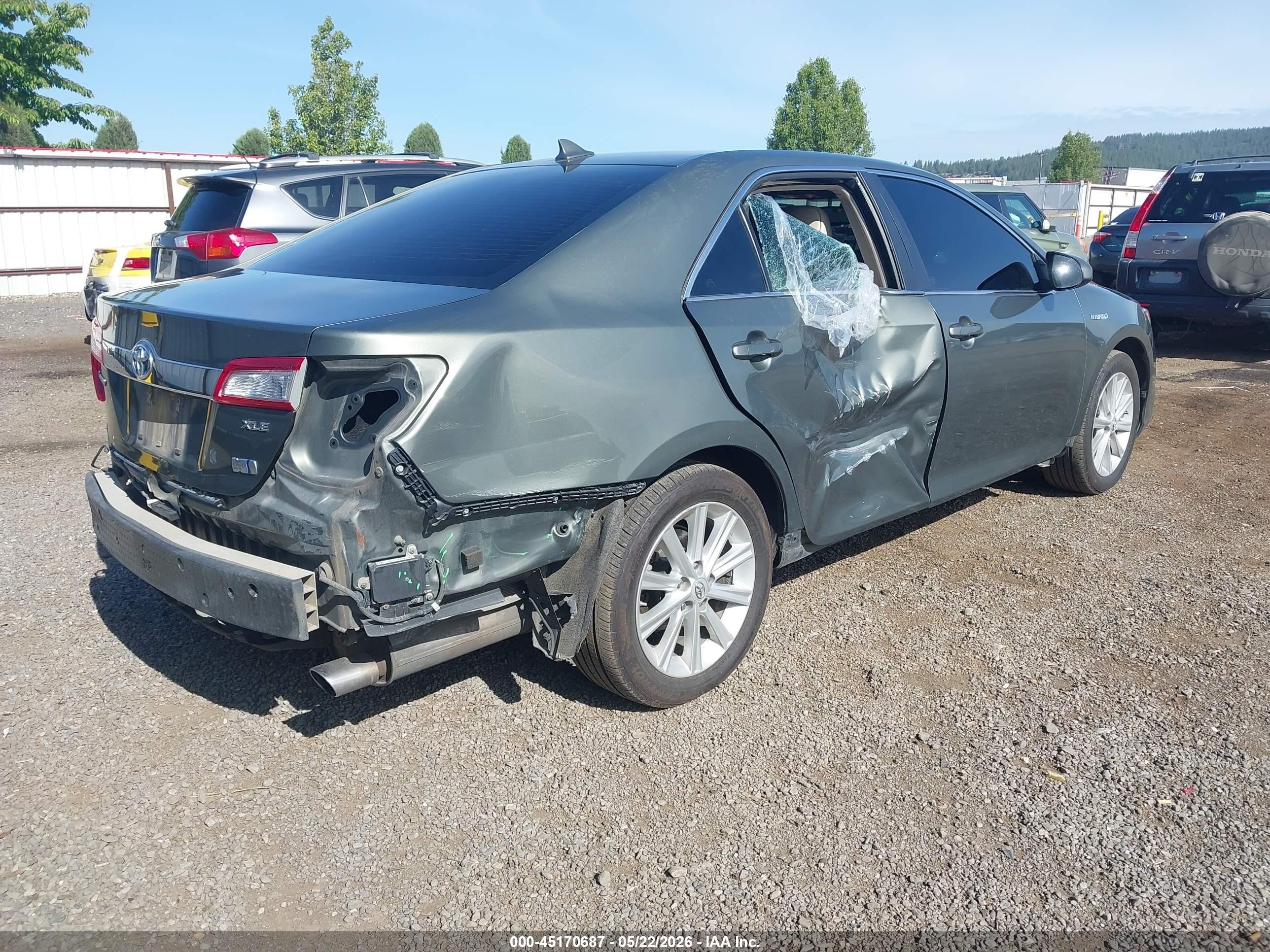 2013 Toyota Camry Hybrid Xle Зеленый vin: 4T1BD1FK2DU073280