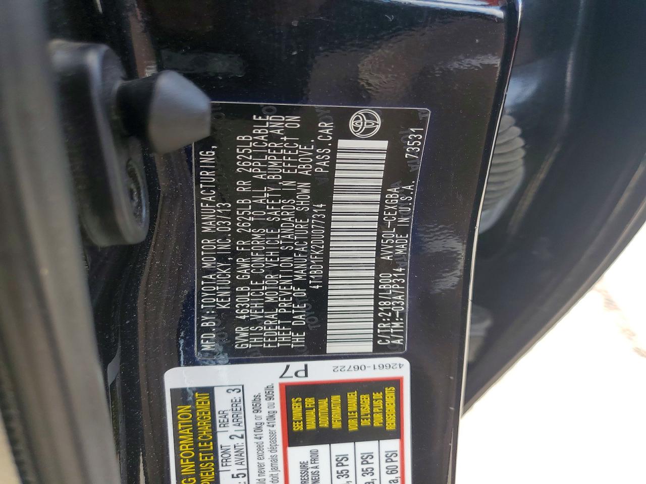 2013 Toyota Camry Hybrid Xle Black vin: 4T1BD1FK2DU077314