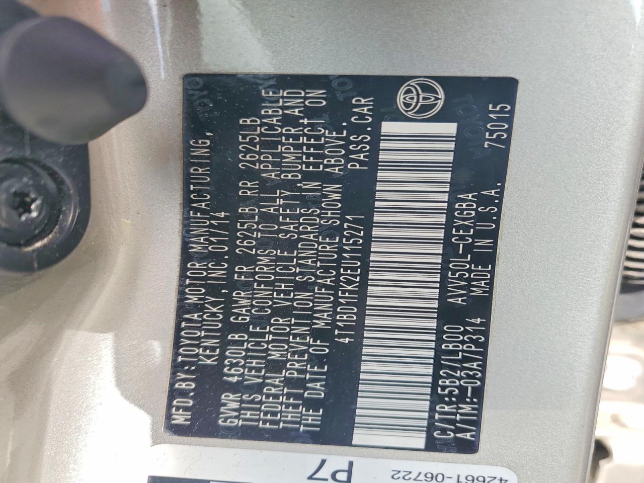2014 Toyota Camry Hybrid Xle Золотой vin: 4T1BD1FK2EU115271