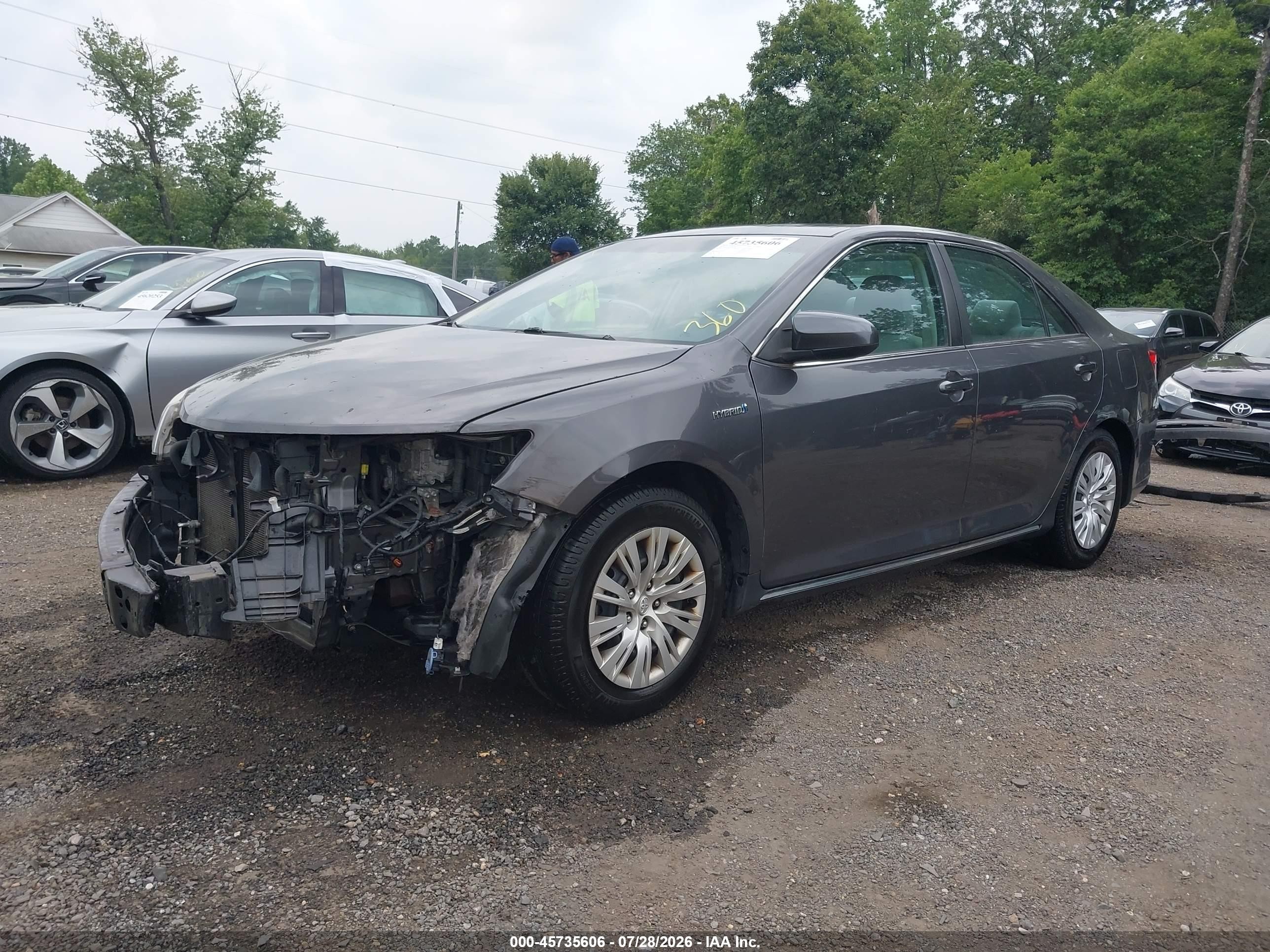 2014 Toyota Camry Hybrid Le Gray vin: 4T1BD1FK2EU141501