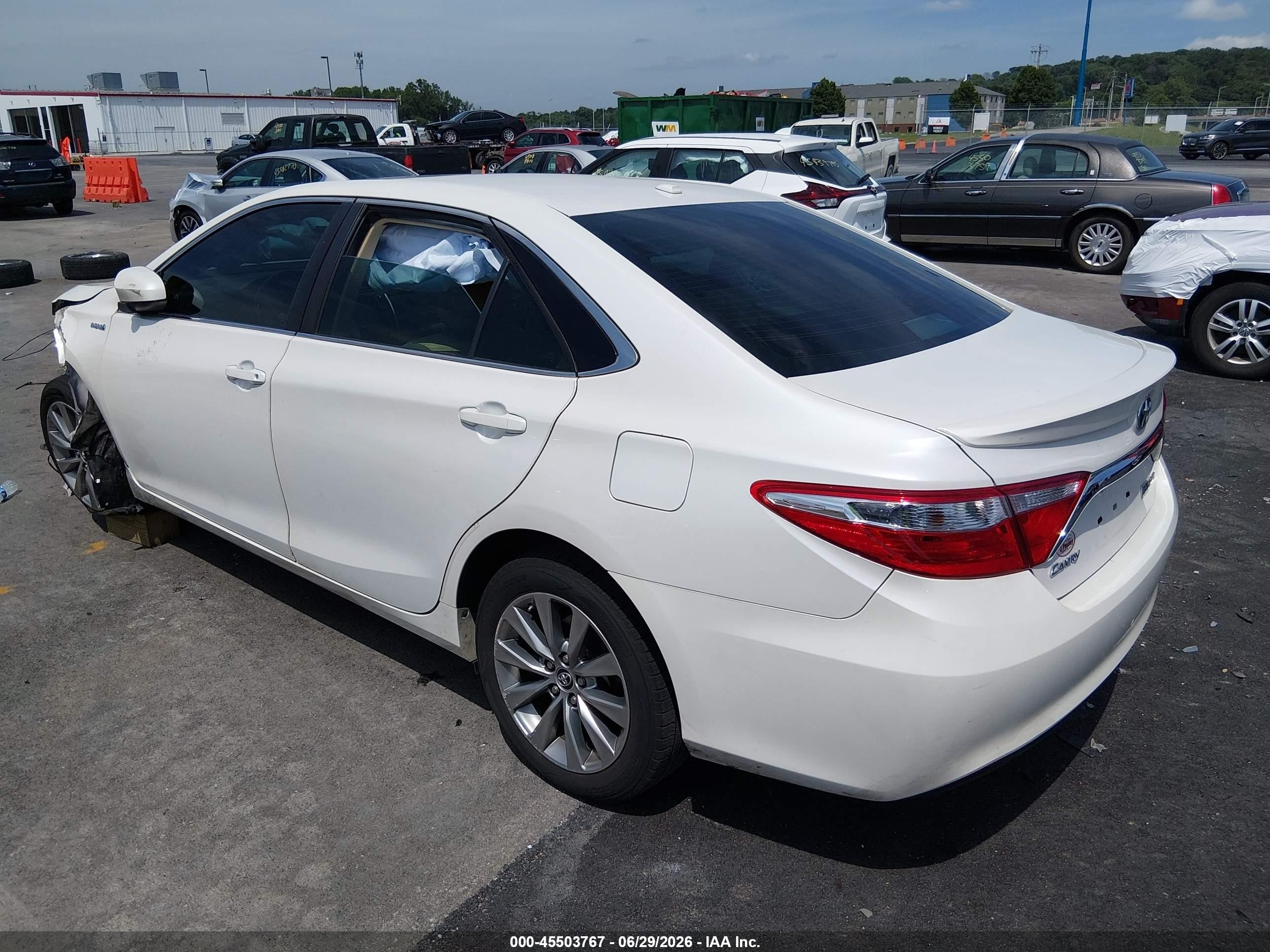 2015 Toyota Camry Hybrid Xle White vin: 4T1BD1FK2FU164858