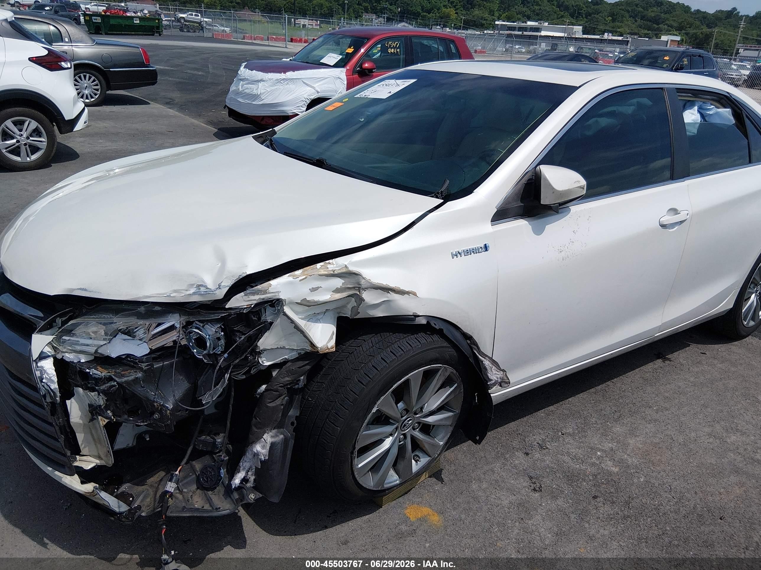 2015 Toyota Camry Hybrid Xle White vin: 4T1BD1FK2FU164858